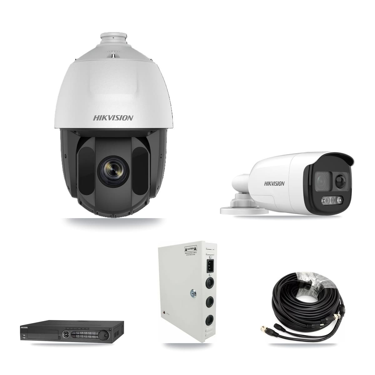 Hikvision 32-Channel 2MP – 5MP CCTV Kit — 18 DS-2AE5225TI 2MP PTZ + 9 DS-2CE12KF3T 5MP Bullet Cameras + 3× 8TB Recording - Image 1