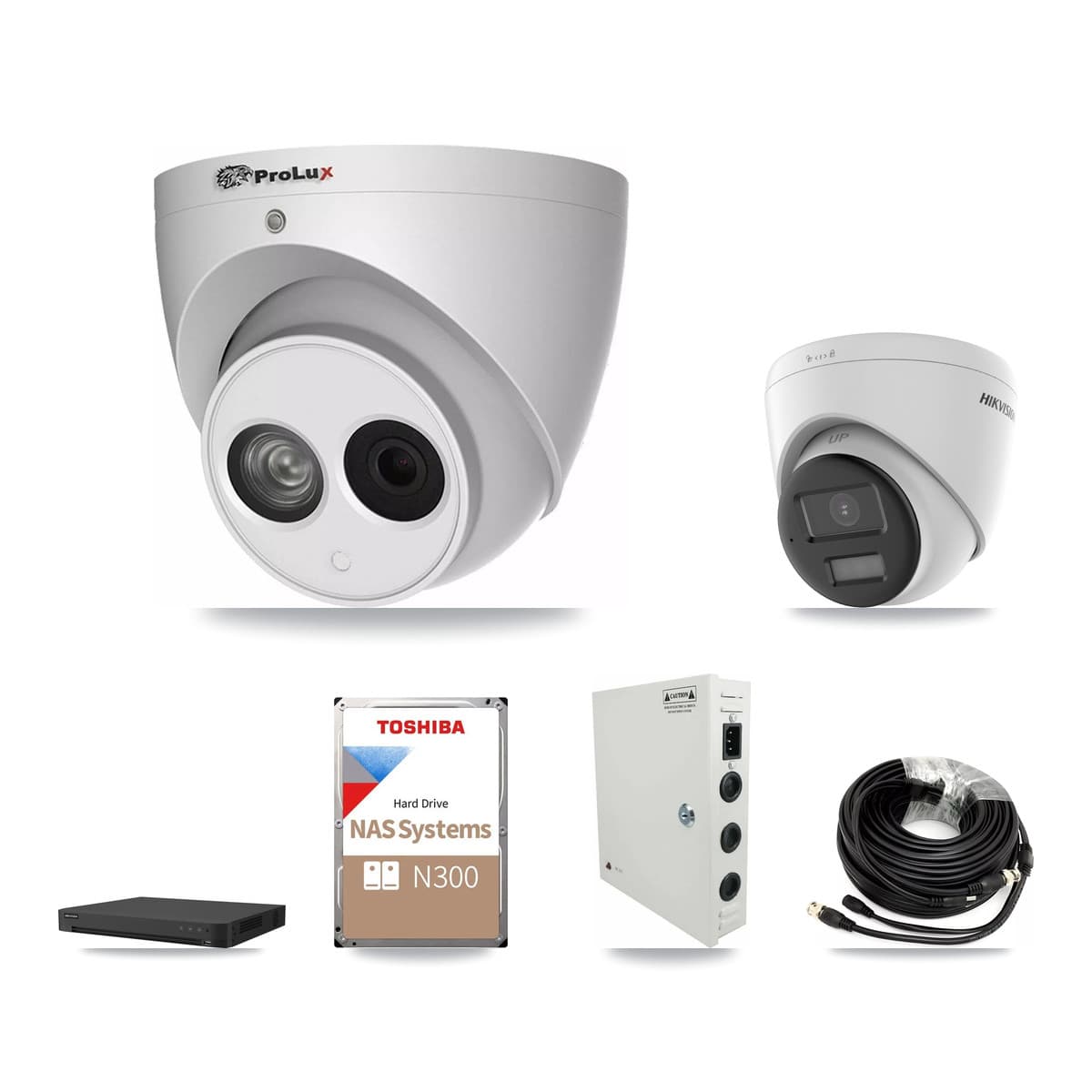 Hikvision & Prolux 16-Channel 4MP – 4K CCTV Kit — 1 DS-2CE78U0T 4K + 11 PXC-612C4W-A 4MP Turret Cameras + 18TB Recording - Image 1