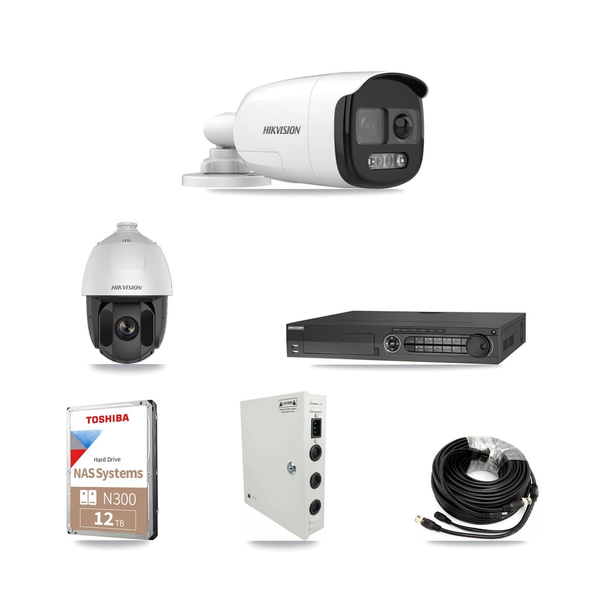Hikvision 32-Channel 2MP – 5MP CCTV Kit — 1 2MP PTZ + 26 5MP Bullet Cameras + 3× 12TB Recording - Image 1
