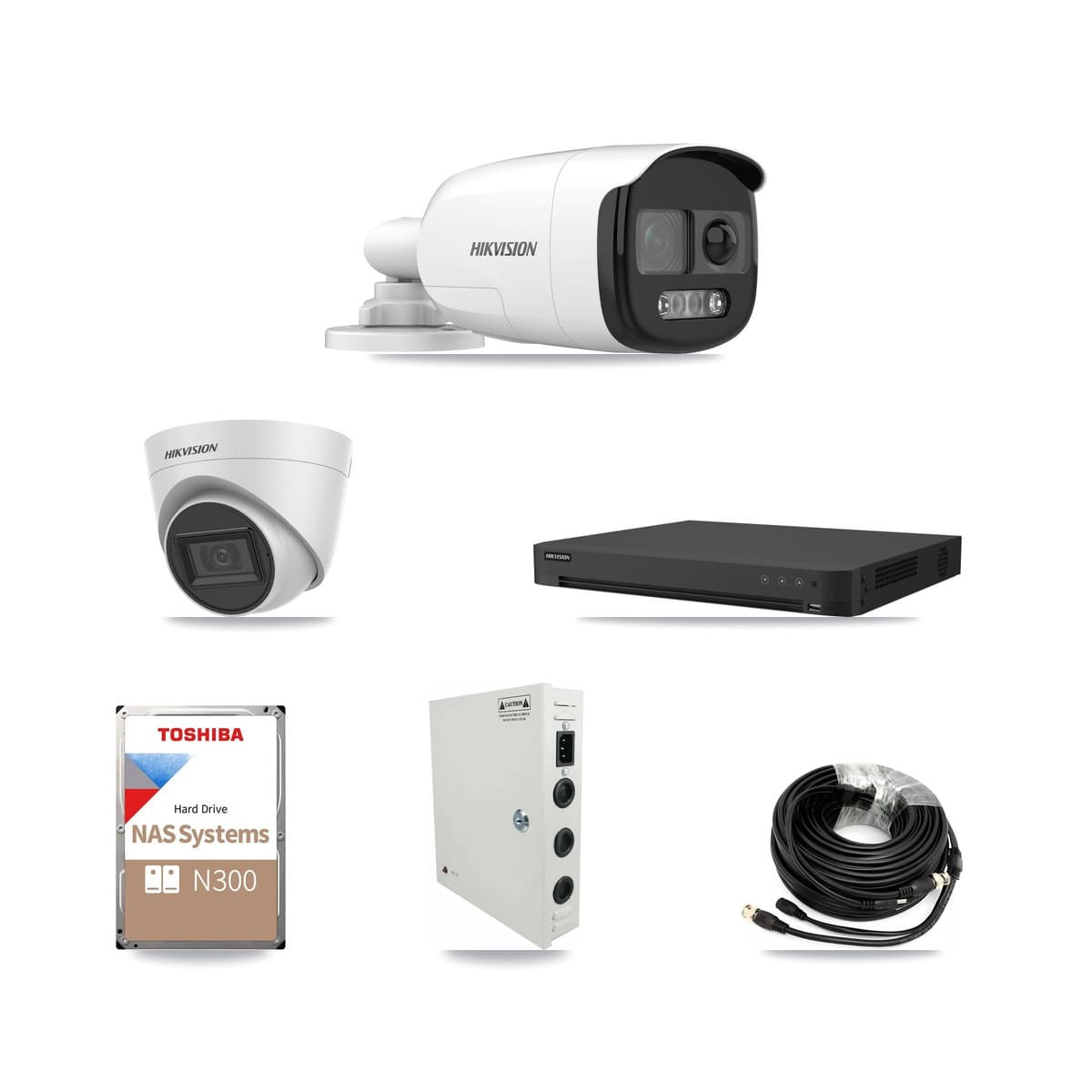 Hikvision 16-Channel 5MP CCTV Kit — 10 Bullet + 4 White Turret Cameras + 18TB Recording - Image 1