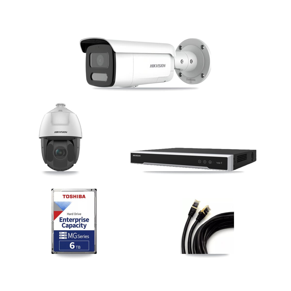 Hikvision 16-Channel 2MP – 4MP CCTV Kit — 4 4MP Bullet + 1 2MP PTZ Cameras + 6TB Recording - Image 1