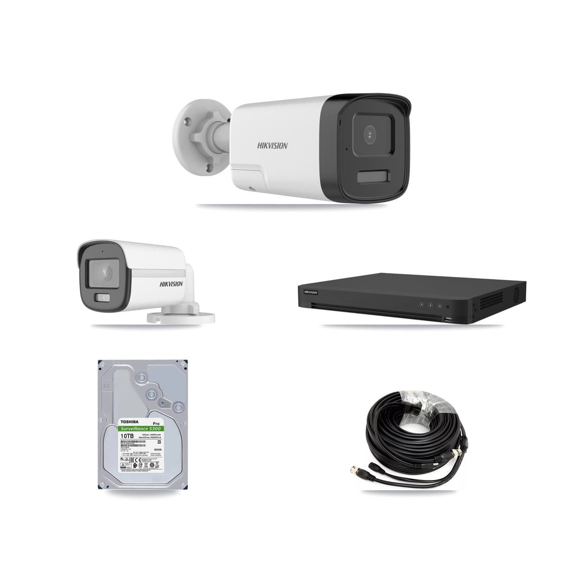 Hikvision 32-Channel 5MP CCTV Kit — 1 DS-2CE12KF0T + 7 DS-2CE17K0T Bullet Cameras + 10TB Recording (IDS-7232HQHI Recorder) - Image 1