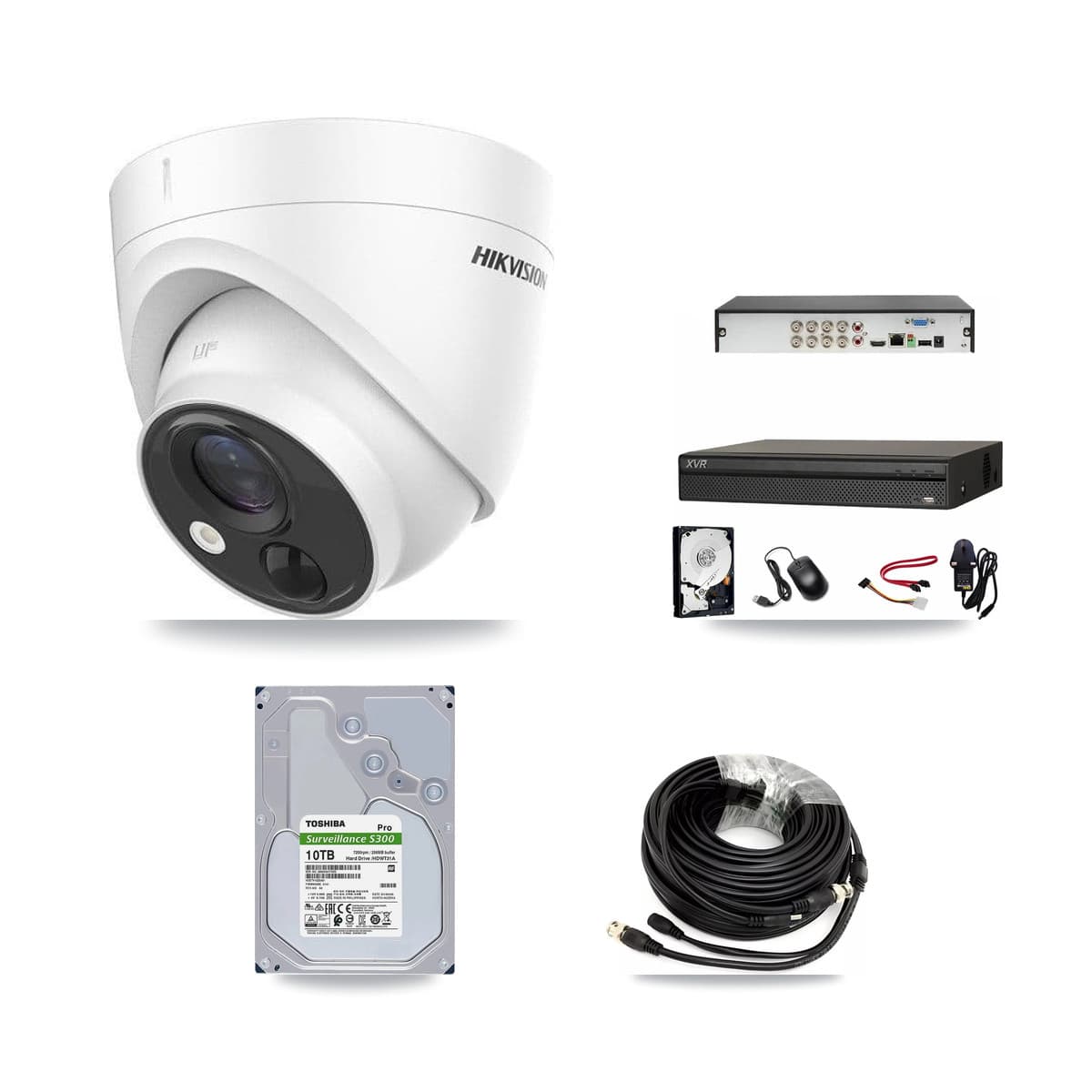 Hikvision & Dahua 8-Channel 5MP CCTV Kit — 6 DS-2CE71H0T Turret Cameras + 10TB Recording - Image 1