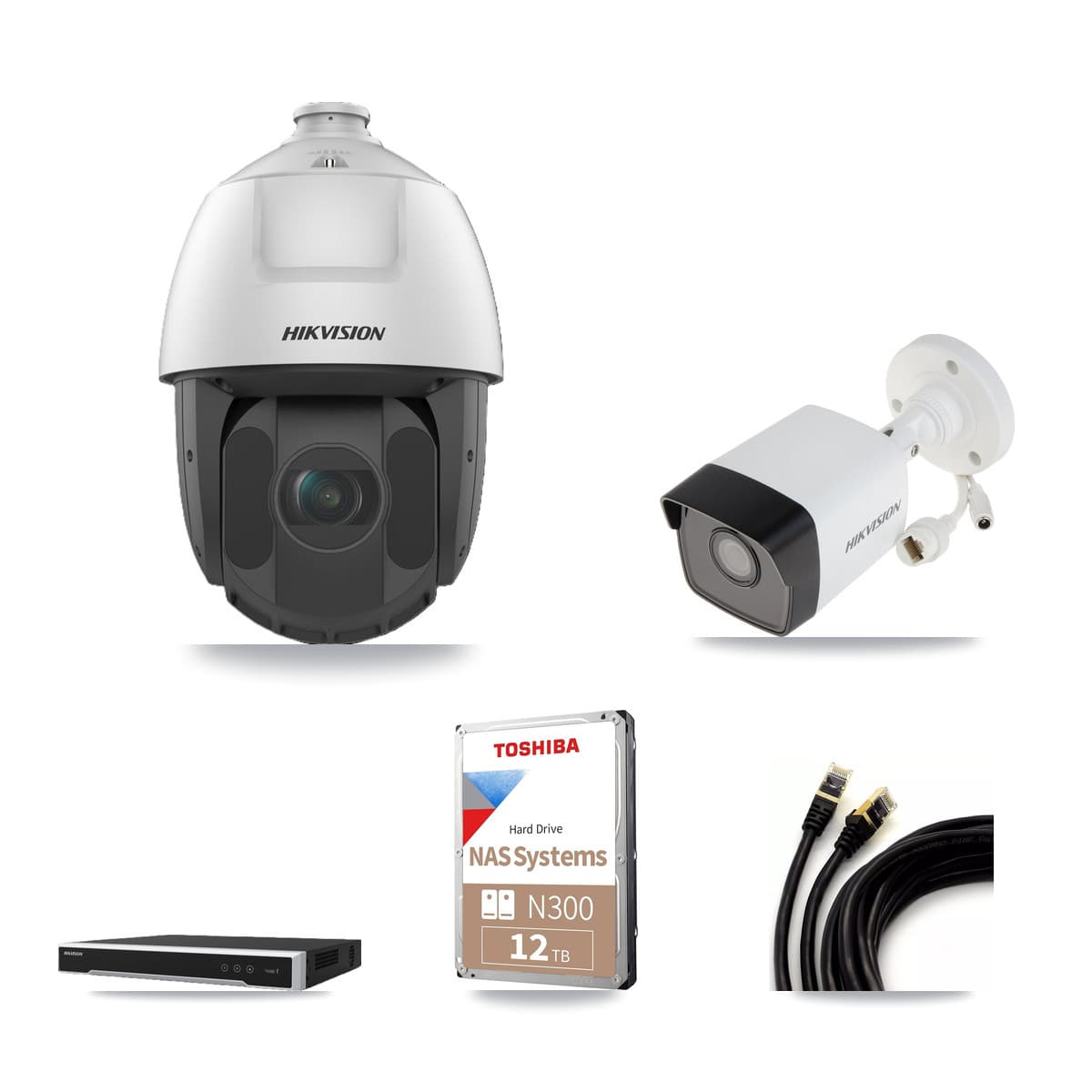 Hikvision 16-Channel 2MP – 5MP CCTV Kit — 1 5MP Bullet + 15 2MP PTZ Cameras + 12TB Recording - Image 1