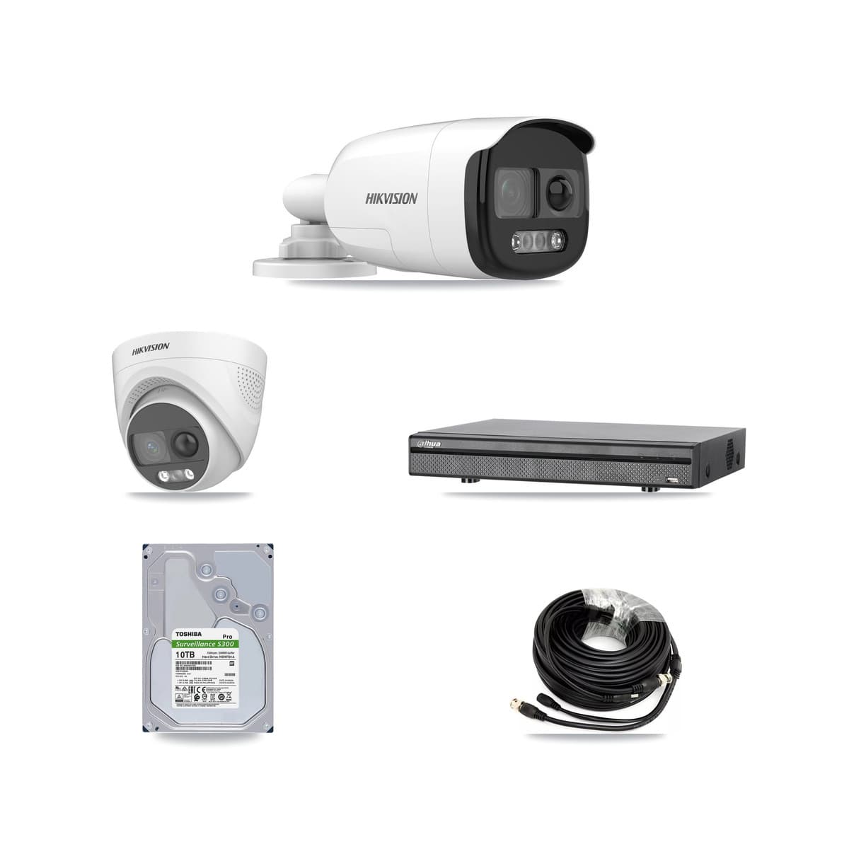 Hikvision & Dahua 8-Channel 5MP CCTV Kit — 4 Bullet + 4 Turret Cameras + 10TB Recording (DH-XVR5108H Recorder) - Image 1