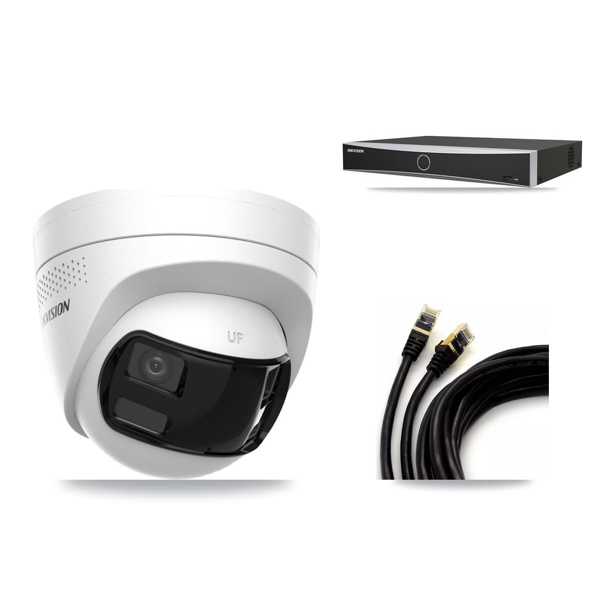 Hikvision 4-Channel 4K CCTV Kit — 2 DS-2CD1383G2P Turret Cameras + 8TB Recording
