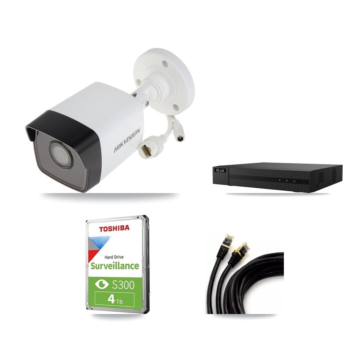 Hikvision & HiLook 8-Channel 5MP CCTV Kit — 3 Bullet Cameras + 4TB Recording (NVR-108MH-D Recorder)