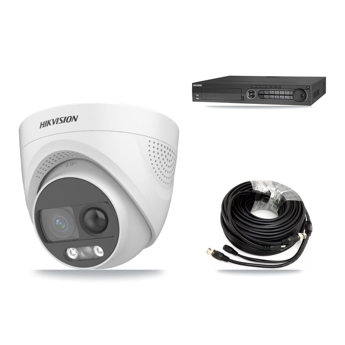 Hikvision 32-Channel 5MP CCTV Kit — 8 DS-2CE72KF3T Turret Cameras + 2× 8TB Recording (IDS-7332HUHI Recorder)