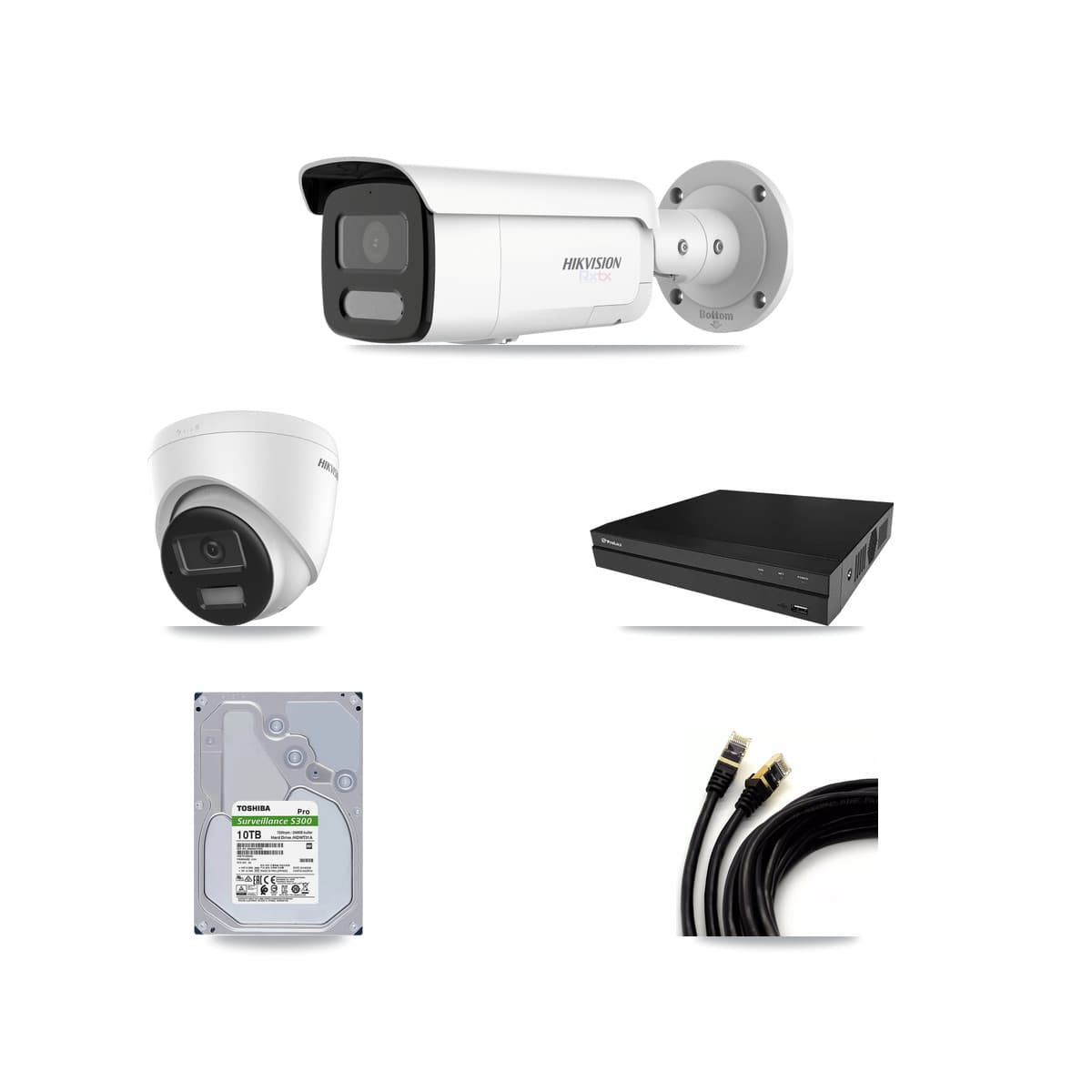 Hikvision & Prolux 8-Channel 4K CCTV Kit — 1 Turret + 3 Bullet Cameras + 10TB Recording - Image 1