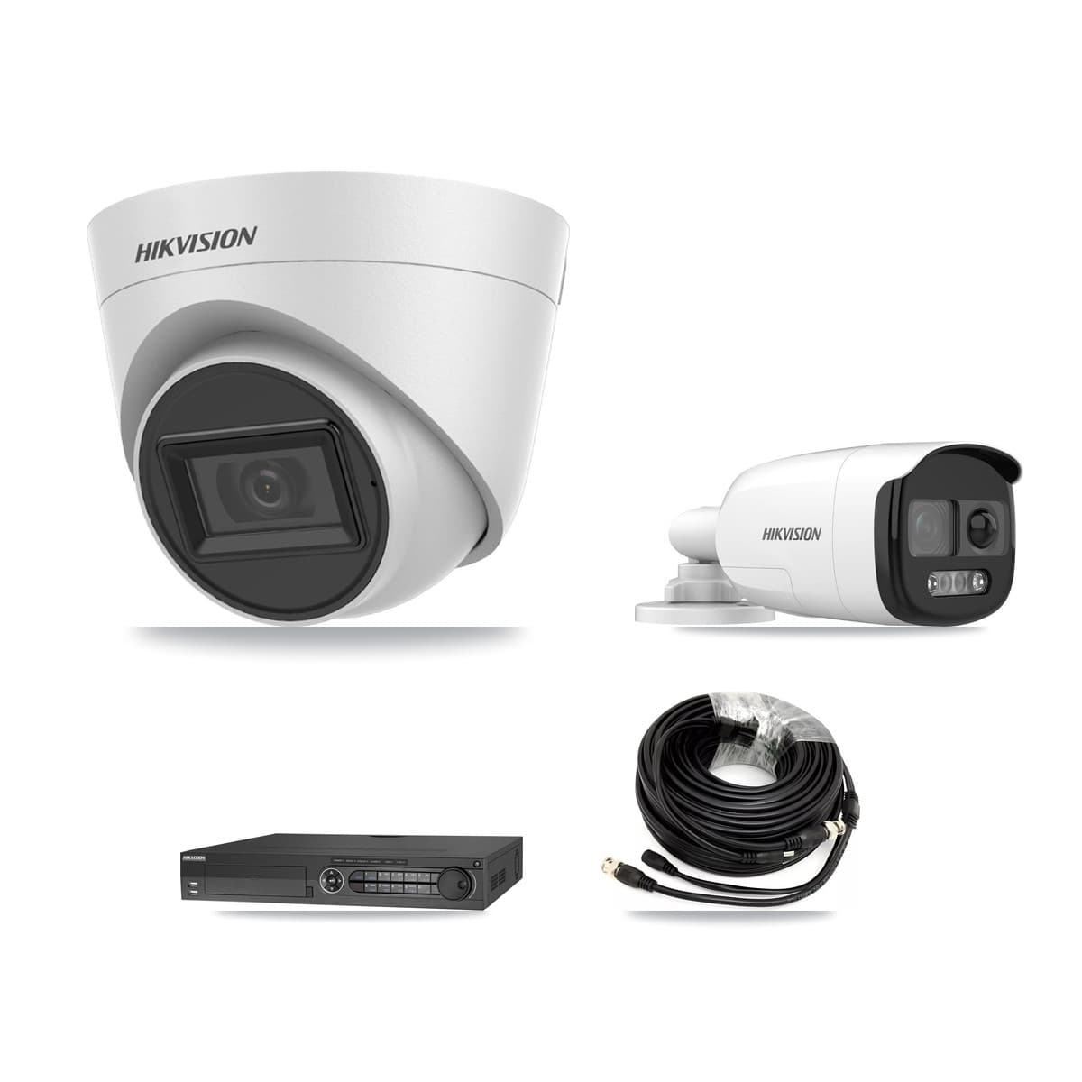 Hikvision 32-Channel 5MP CCTV Kit — 2 Bullet + 4 White Turret Cameras + 8TB Recording (IDS-7332HUHI Recorder) - Image 1