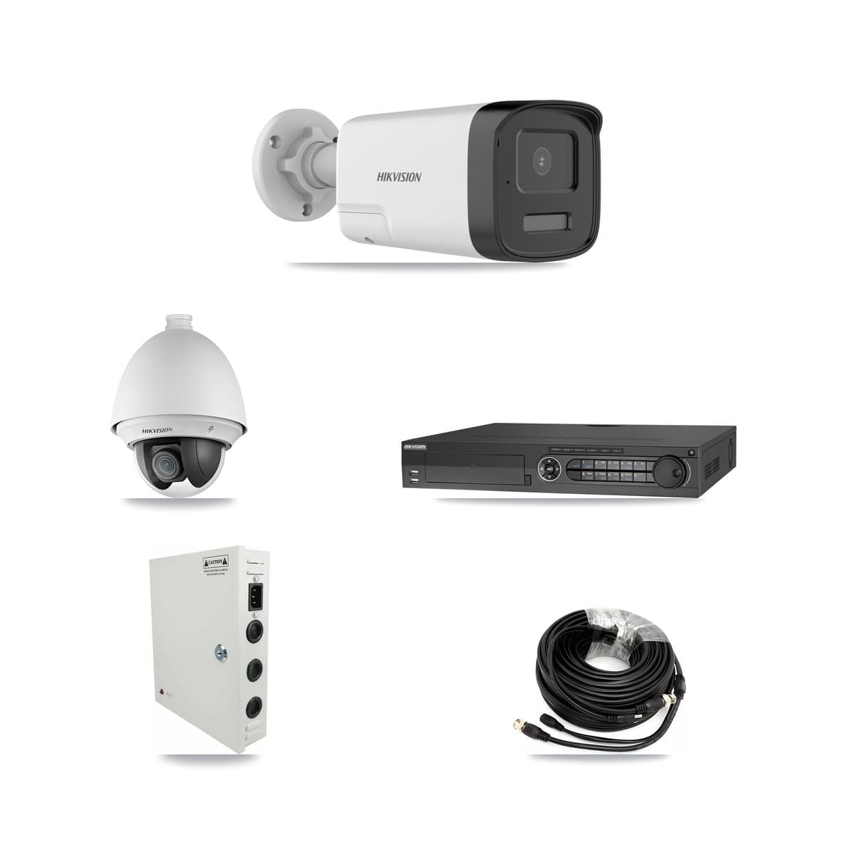 Hikvision 32-Channel 2MP – 5MP CCTV Kit — 4 2MP PTZ + 10 5MP Bullet Cameras + 2× 8TB Recording (DS-7332HQHI Recorder)