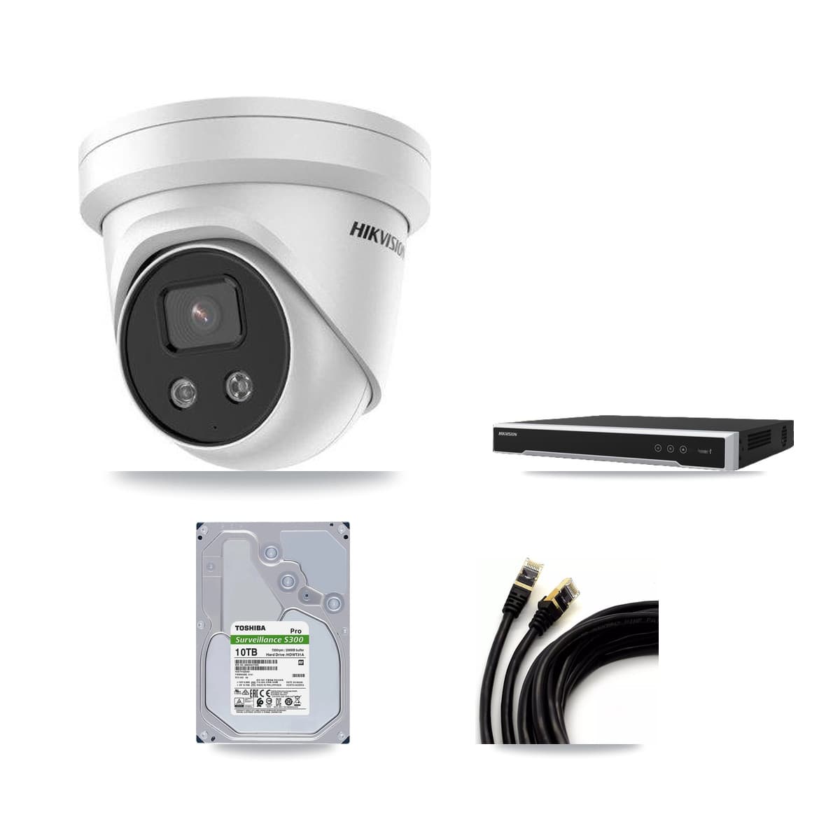 Hikvision 16-Channel 5MP CCTV Kit — 16 DS-2CD3356G2 Turret Cameras + 2× 10TB Recording