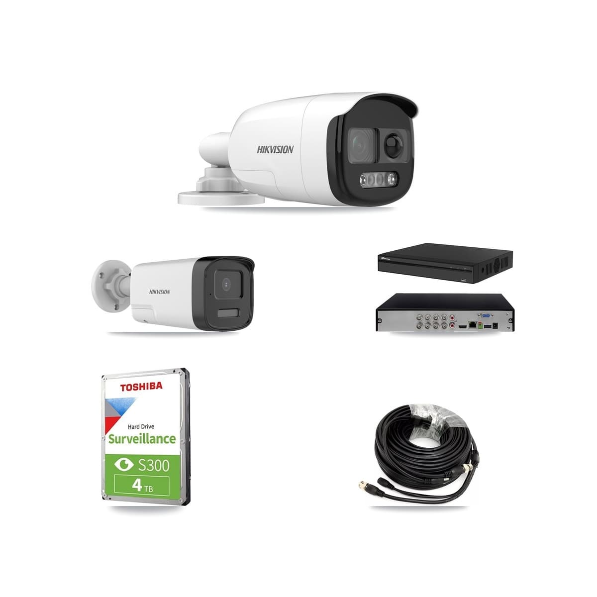 Hikvision & Prolux 8-Channel 5MP CCTV Kit — 1 DS-2CE12KF3T + 1 DS-2CE17K0T Bullet Cameras + 4TB Recording - Image 1