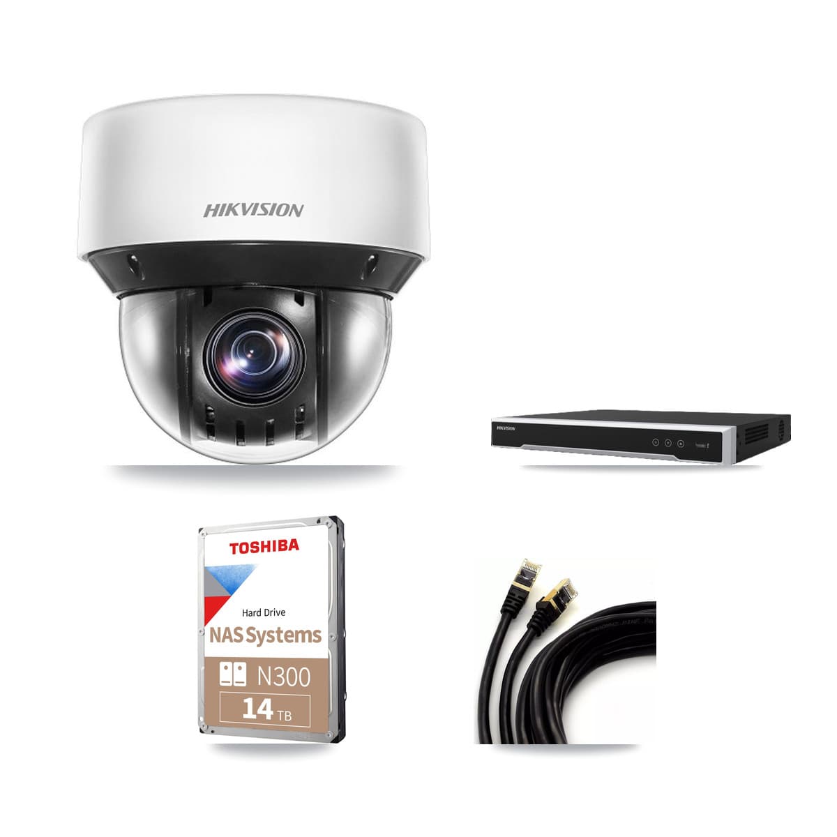 Hikvision 16-Channel 4MP CCTV Kit — 11 DS-2DE4A425IW PTZ Cameras + 14TB Recording - Image 1