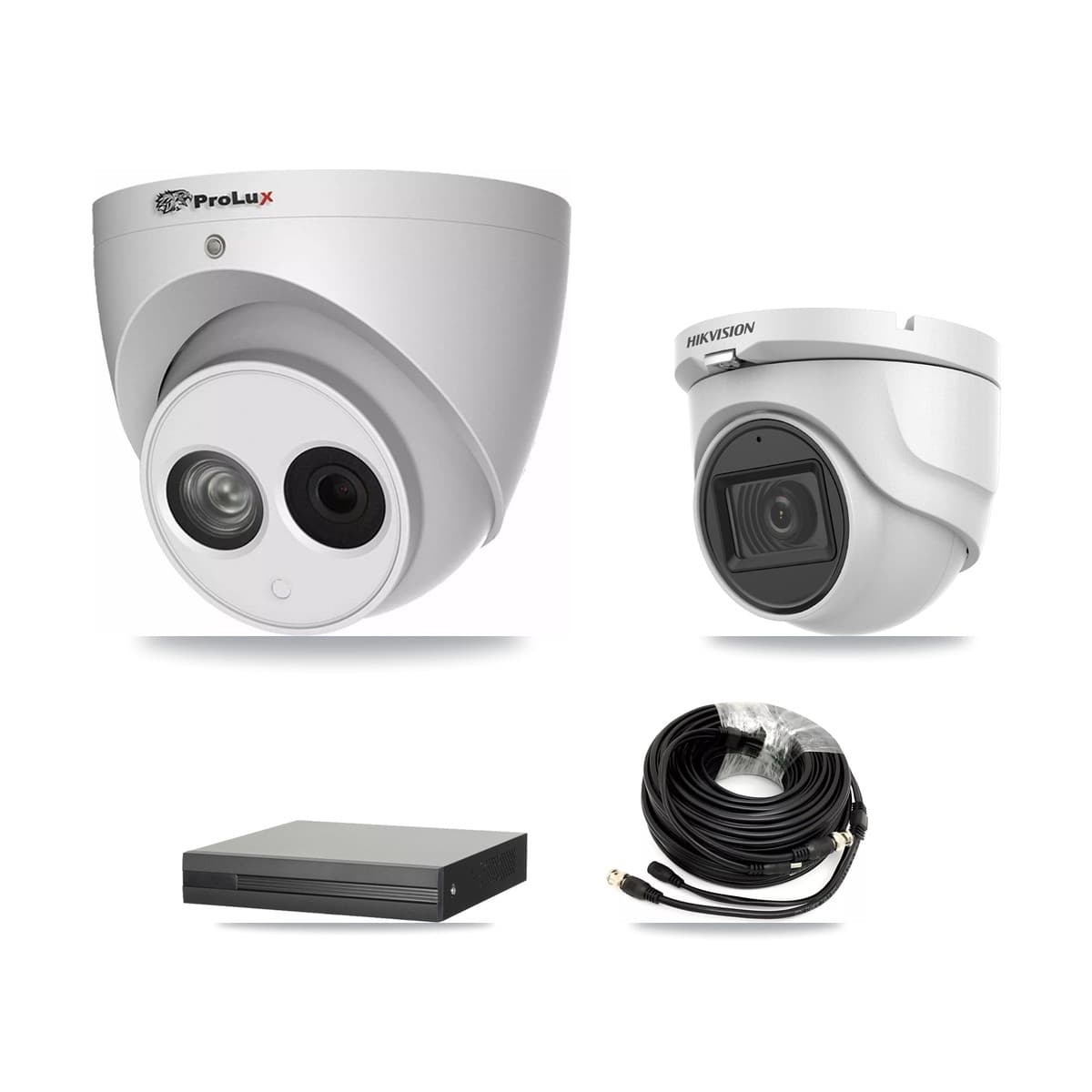 Hikvision & Prolux 8-Channel 4MP – 5MP CCTV Kit — 1 5MP + 5 4MP Turret Cameras + 8TB Recording (XVR-3108HS Recorder) - Image 1