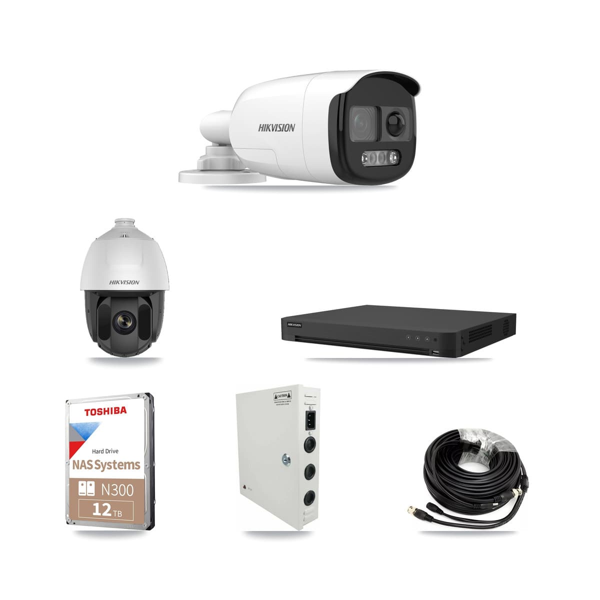 Hikvision 16-Channel 2MP – 5MP CCTV Kit — 1 2MP PTZ + 8 5MP Bullet Cameras + 12TB Recording (IDS-7216HUHI Recorder) - Image 1