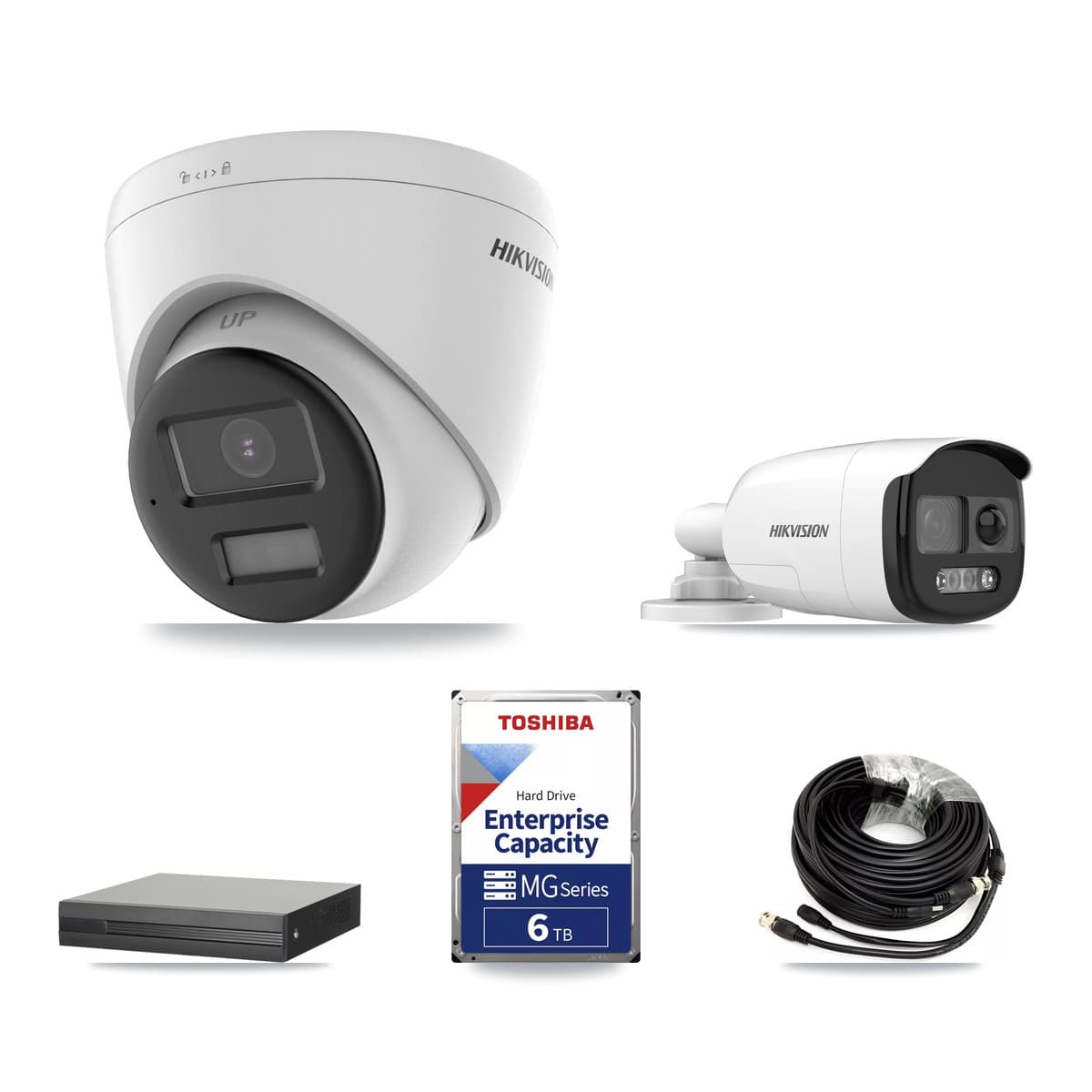 Hikvision 16-Channel 5MP CCTV Kit — 1 DS-2CE12KF3T Bullet + 4 DS-2CE78K0T Turret Cameras + 6TB Recording (XVR-3116HS Recorder) - Image 1