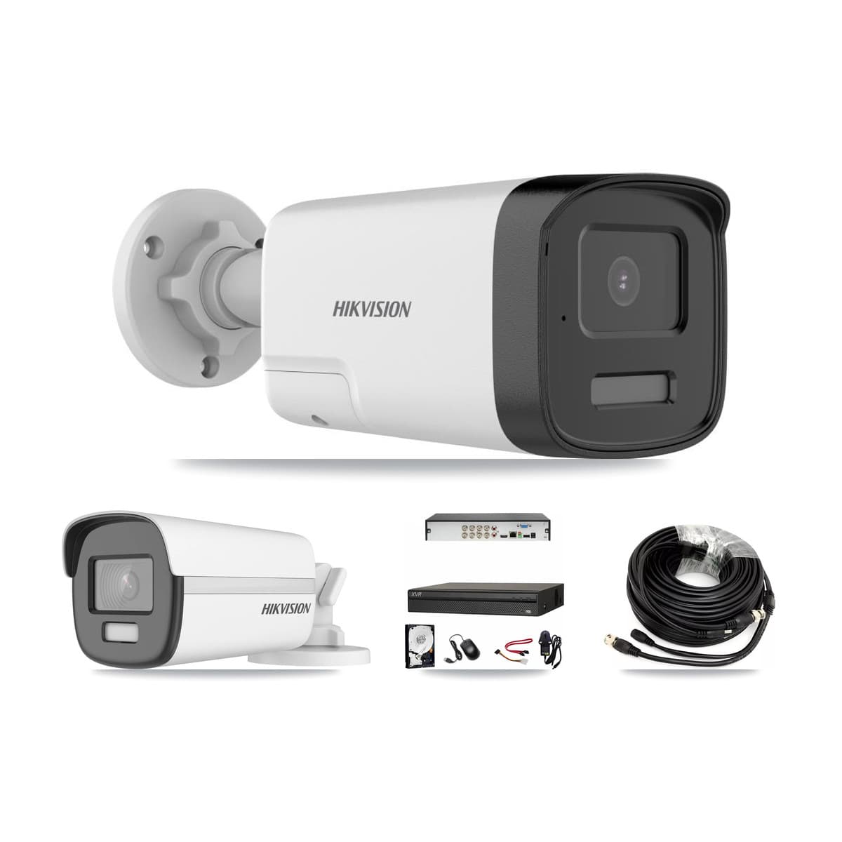 Hikvision & Dahua 8-Channel 5MP – 4K CCTV Kit — 1 4K + 4 5MP Bullet Cameras + 8TB Recording (XVR-3108AD Recorder)