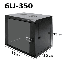 6U Wall Mount Network Rack Cabinet 600×350mm Lockable Black