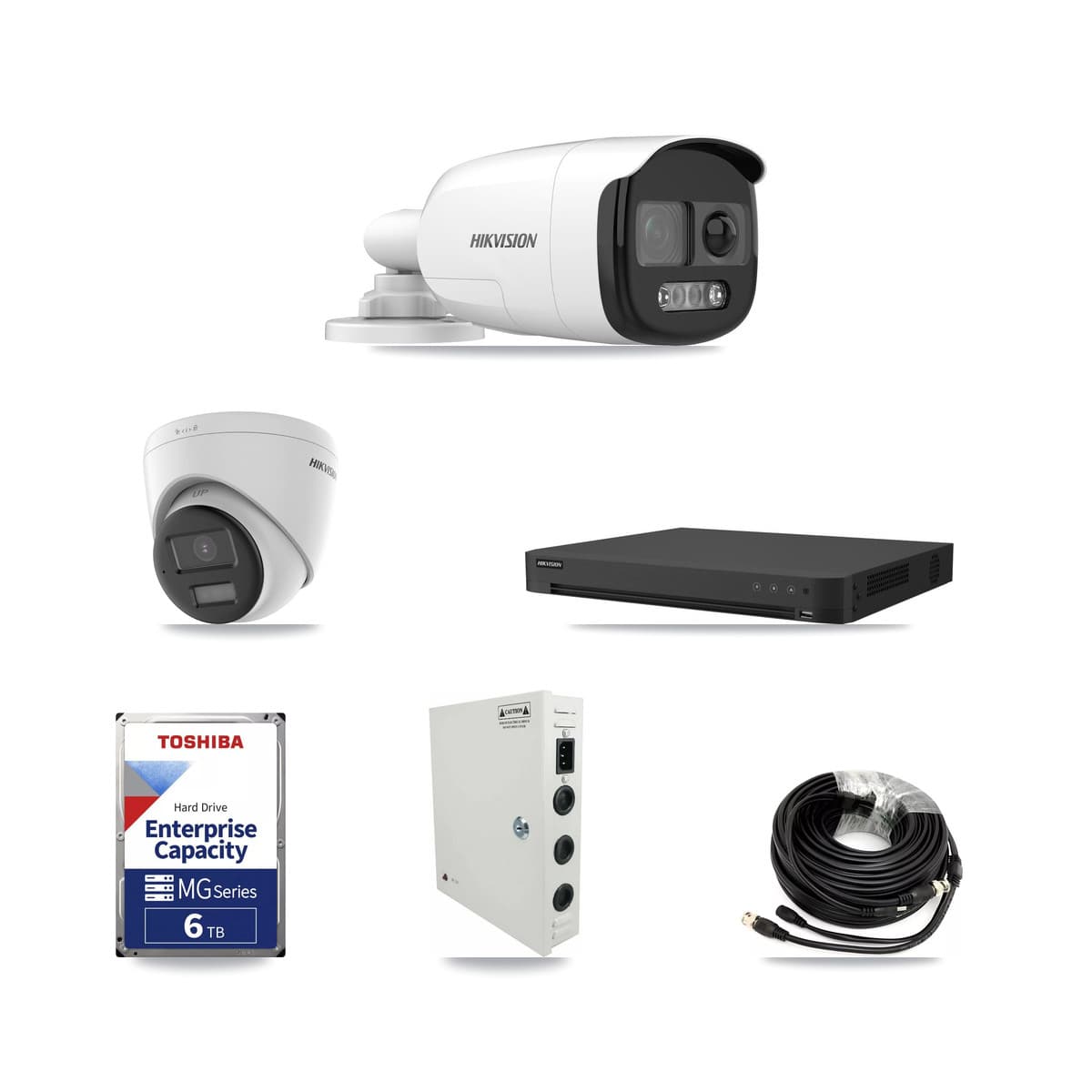 Hikvision 16-Channel 5MP – 4K CCTV Kit — 6 DS-2CE12KF3T 5MP Bullet + 6 DS-2CE78U0T 4K Turret Cameras + 6TB Recording
