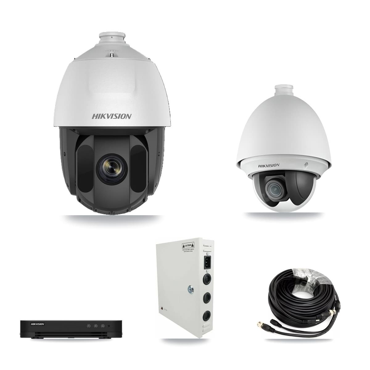 Hikvision 8-Channel 2MP CCTV Kit — 1 DS-2AE4225T + 5 DS-2AE5225TI PTZ Cameras + 3TB Recording - Image 1