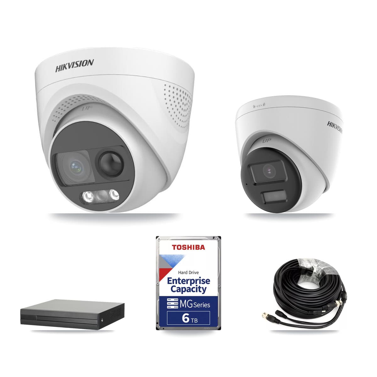 Hikvision 8-Channel 5MP CCTV Kit — 4 DS-2CE72KF3T + 1 DS-2CE78K0T Turret Cameras + 6TB Recording (XVR-3108HS Recorder) - Image 1
