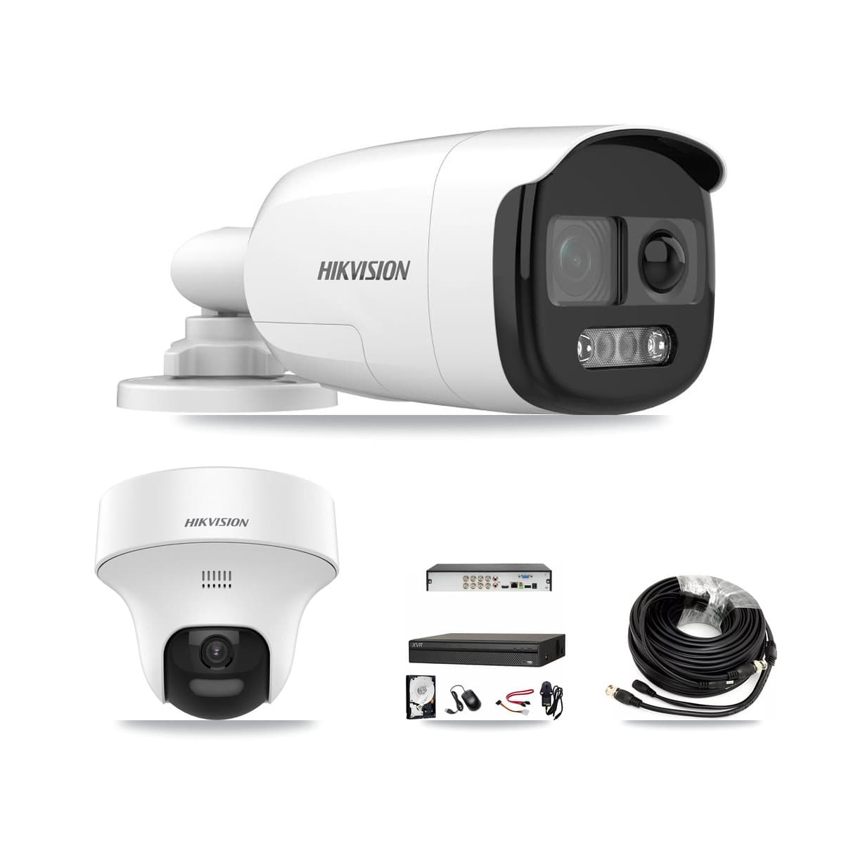 Hikvision & Dahua 8-Channel 5MP CCTV Kit — 4 DS-2CE12KF3T Bullet + 2 DS-2CE70K0T Turret Cameras + 8TB Recording - Image 1