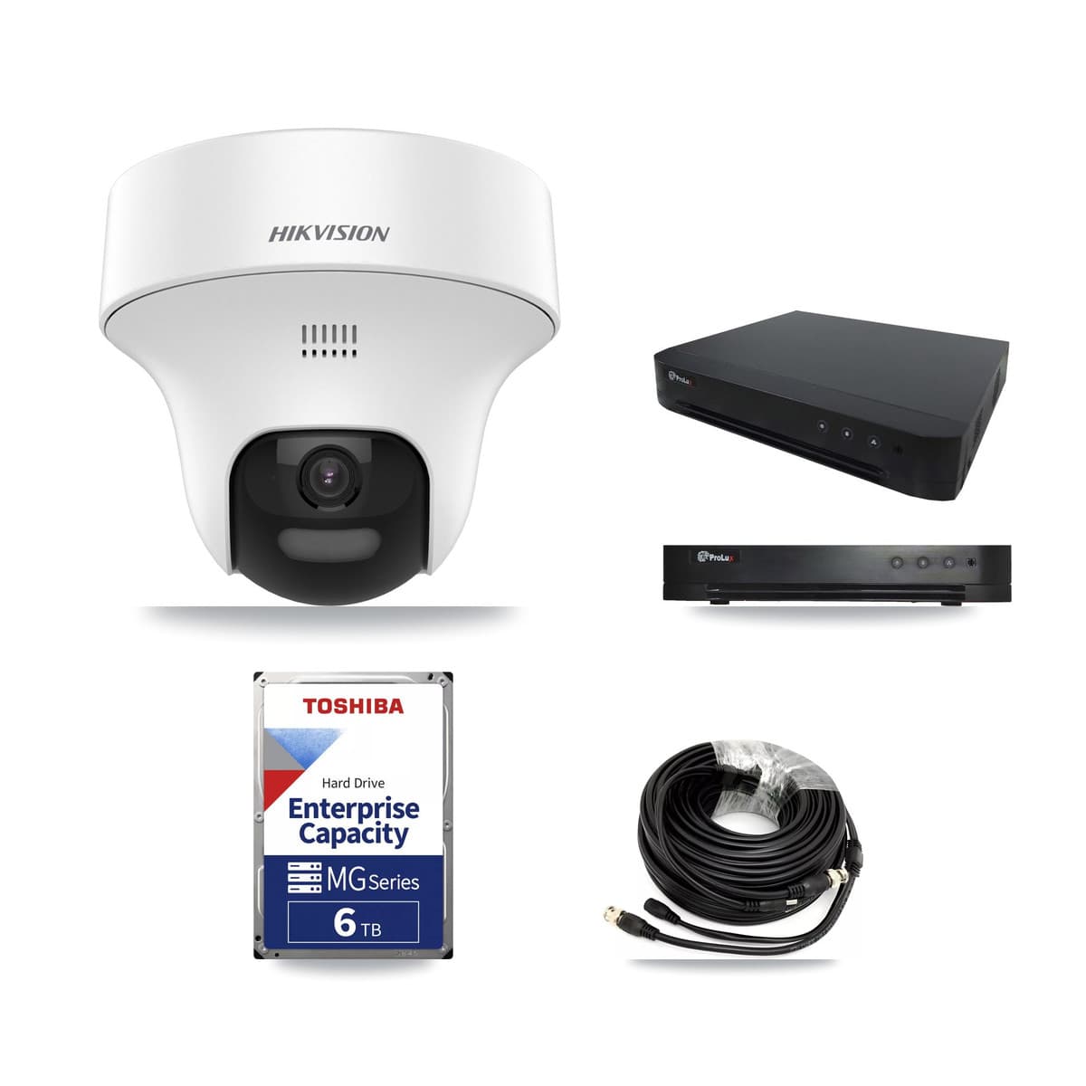 Hikvision & Prolux 16-Channel 5MP CCTV Kit — 5 DS-2CE70K0T Turret Cameras + 6TB Recording - Image 1