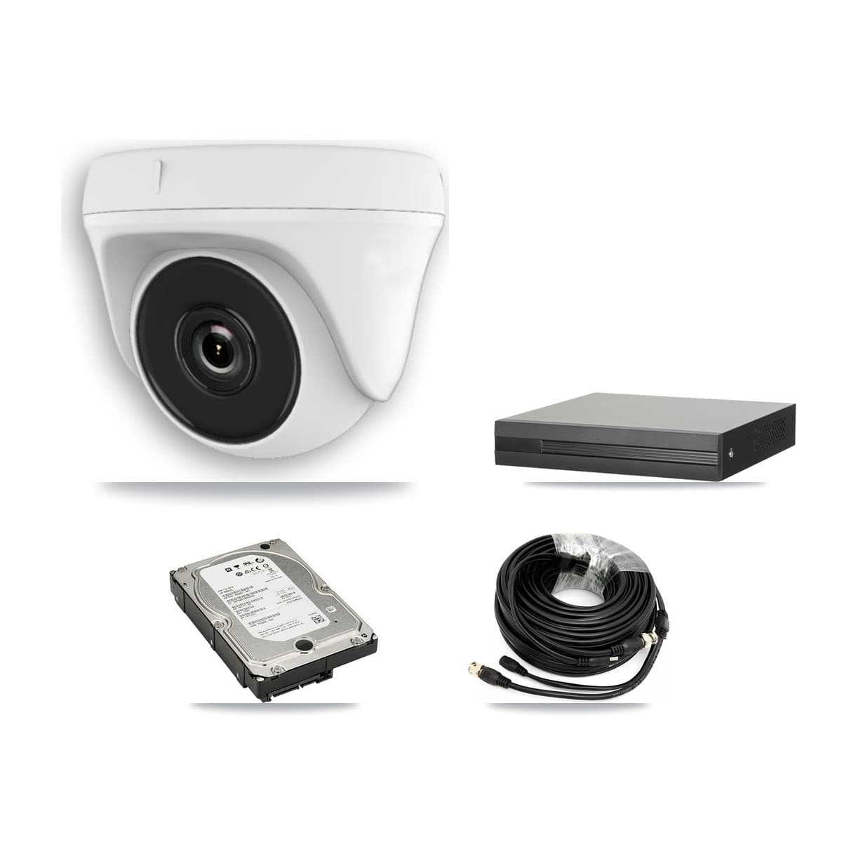 8-Channel 2MP CCTV Kit — 8 White Dome Cameras + 5TB Recording (XVR-3108HS Recorder) - Image 1