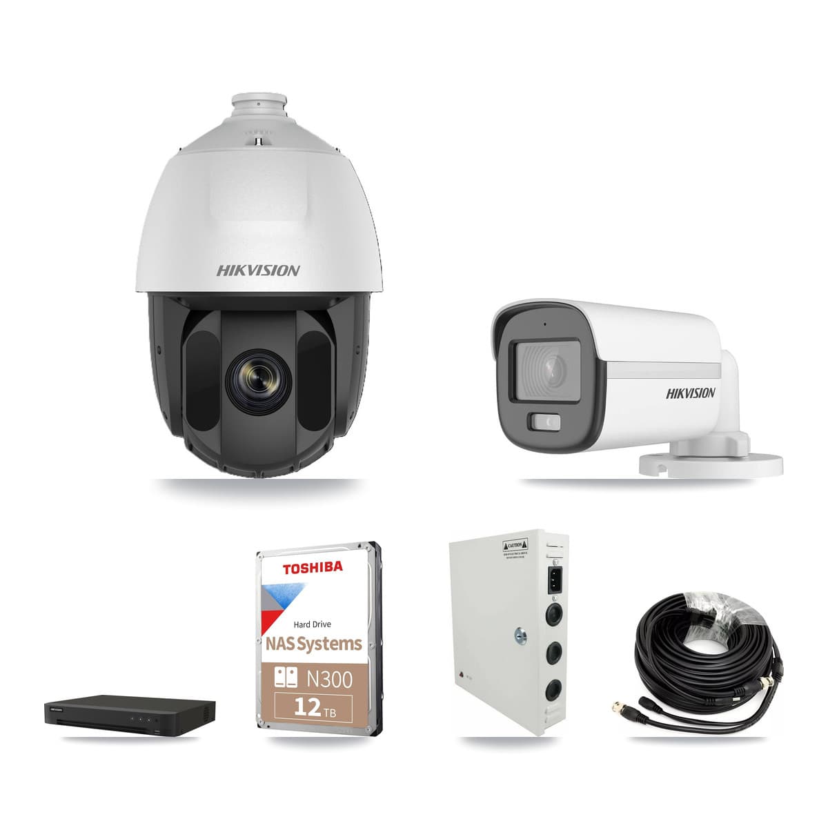 Hikvision 16-Channel 2MP – 5MP CCTV Kit — 15 DS-2AE5225TI 2MP PTZ + 1 DS-2CE12KF0T 5MP Bullet Cameras + 12TB Recording - Image 1