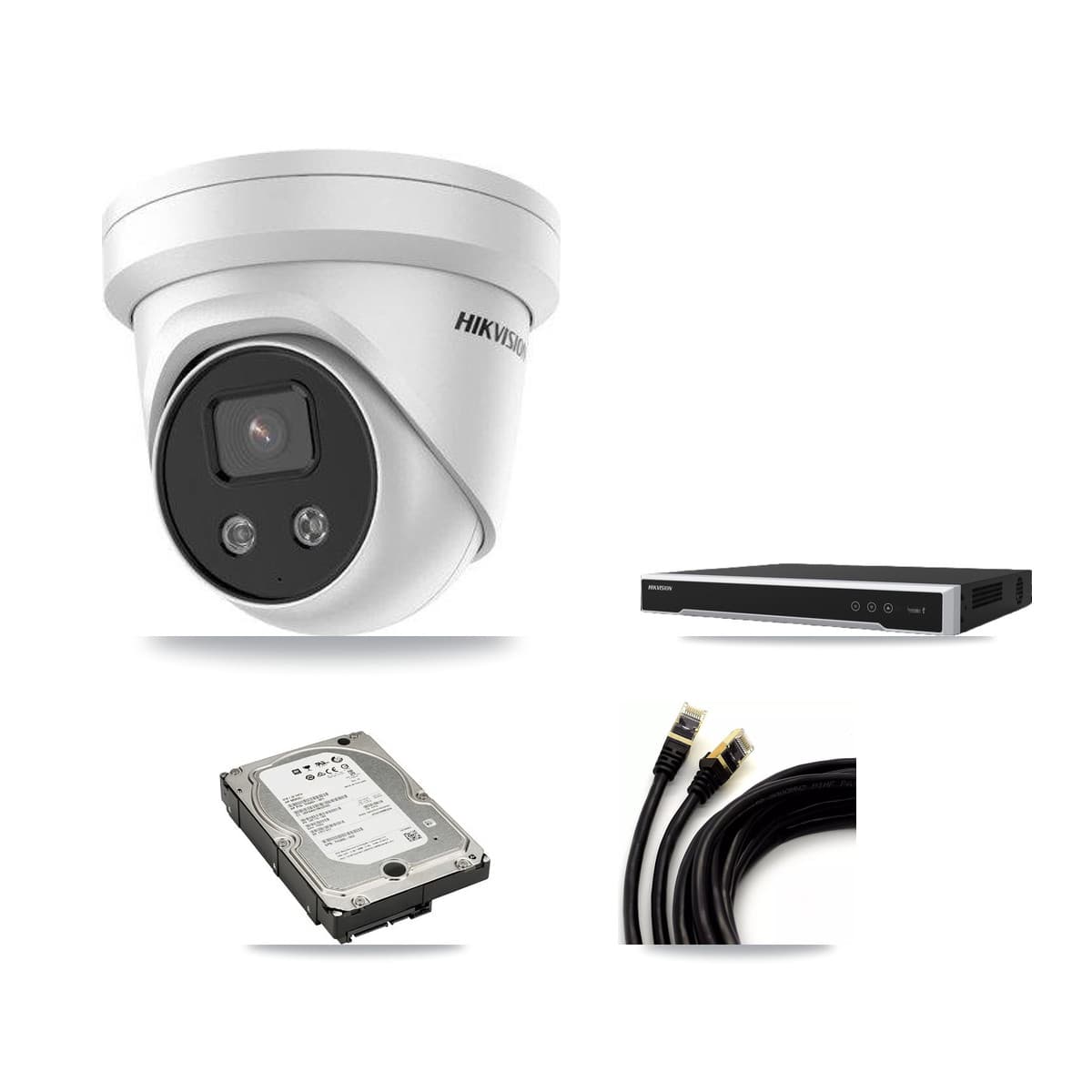 Hikvision 16-Channel 5MP CCTV Kit — 4 DS-2CD3356G2 Turret Cameras + 5TB Recording - Image 1