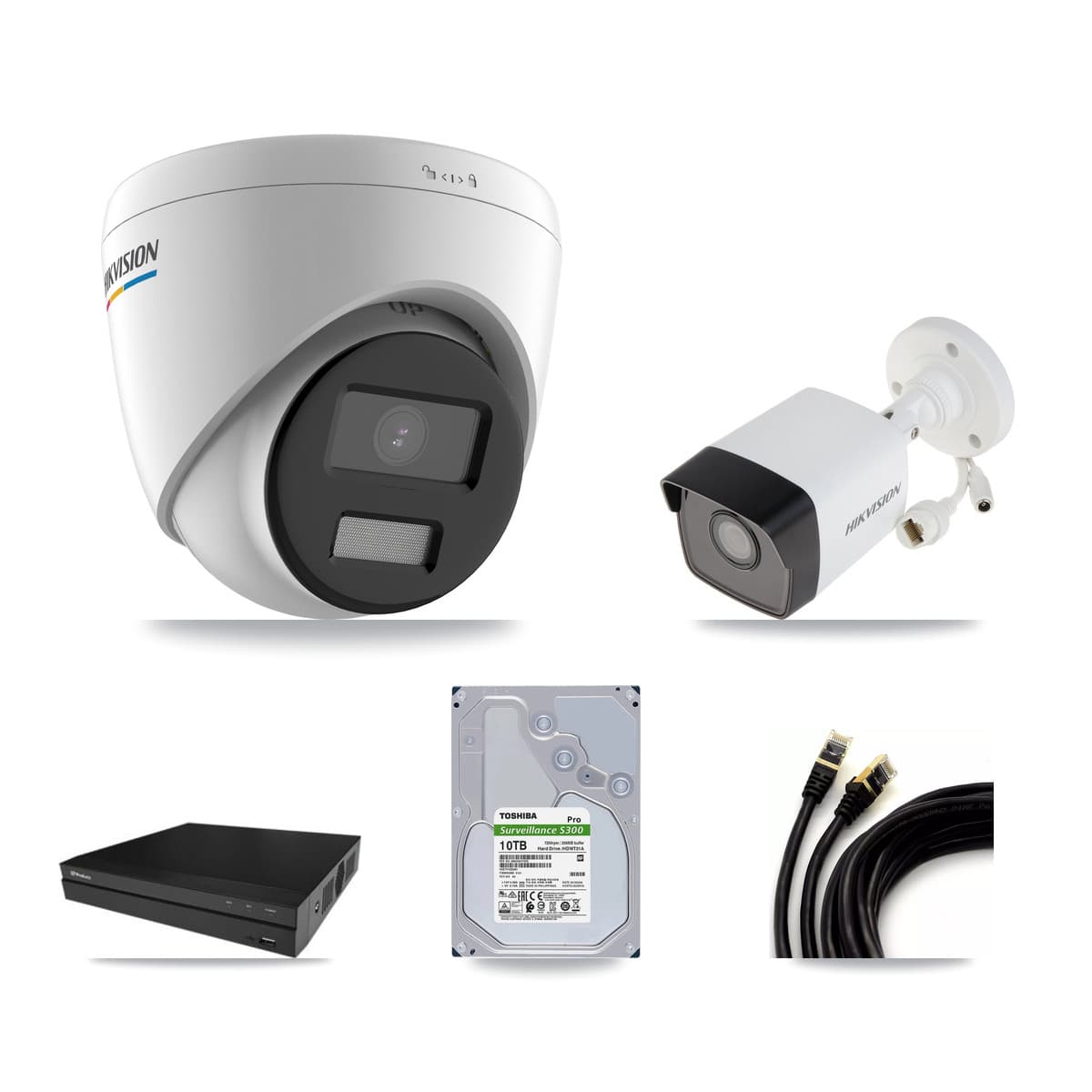 Hikvision & Prolux 16-Channel 2MP – 5MP CCTV Kit — 1 5MP Bullet + 14 2MP Turret Cameras + 10TB Recording