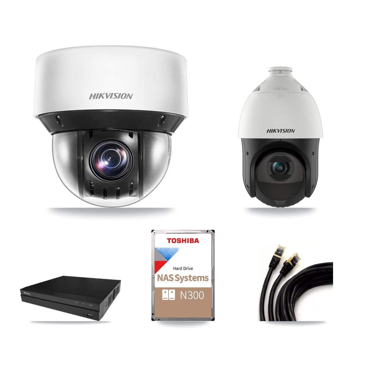 Hikvision & Prolux 16-Channel 4MP CCTV Kit — 4 DS-2DE4425IW + 9 DS-2DE4A425IW PTZ Cameras + 18TB Recording - Image 1
