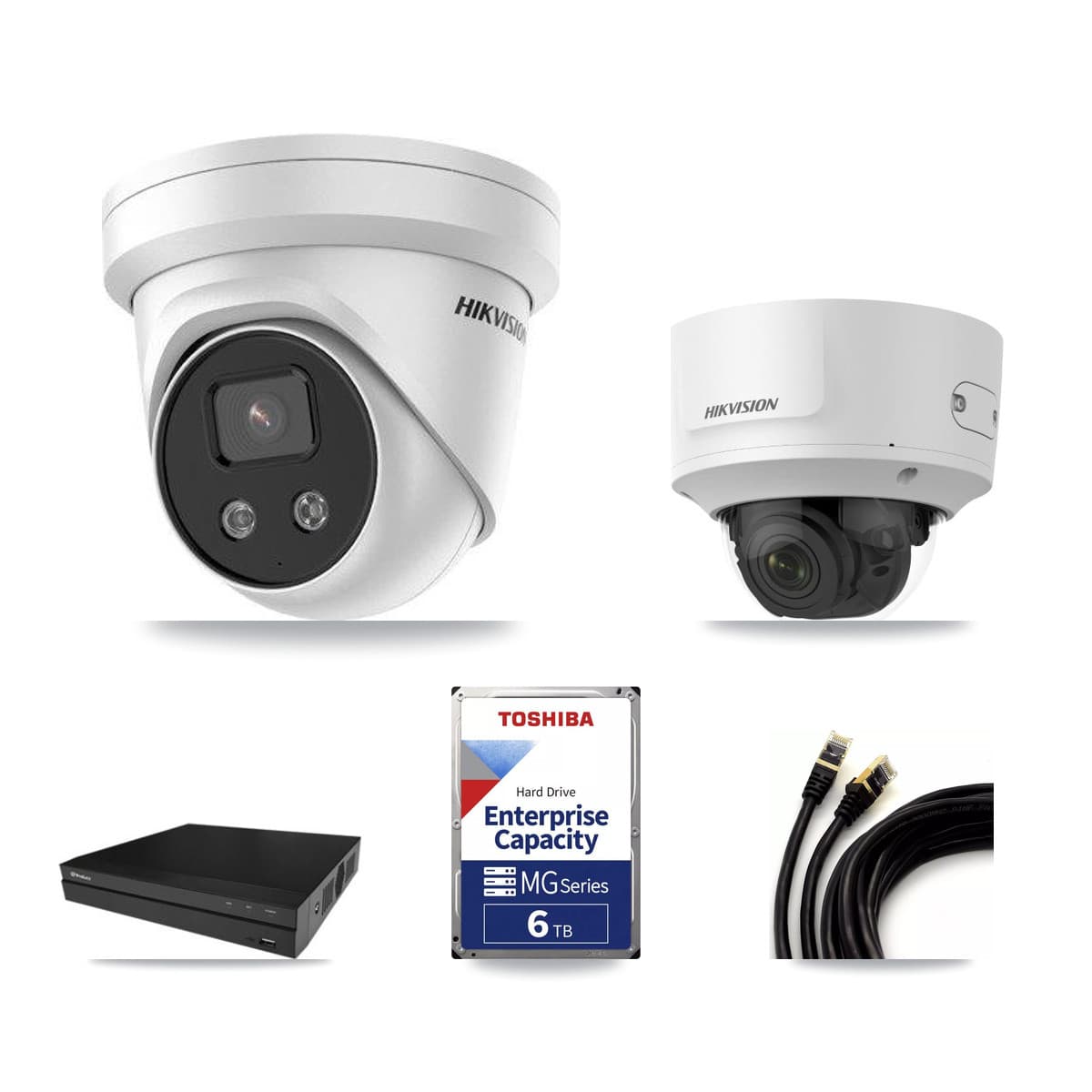 Hikvision & Prolux 16-Channel 2MP – 5MP CCTV Kit — 2 2MP Dome + 4 5MP Turret Cameras + 6TB Recording - Image 1