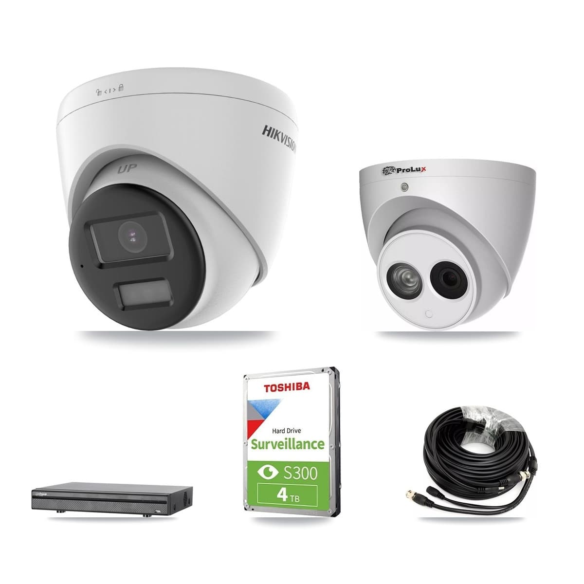 8-Channel 4MP – 4K CCTV Kit — 1 DS-2CE78U0T 4K + 1 PXC-612C4W-A 4MP Turret Cameras + 4TB Recording (DH-XVR5108H Recorder) - Image 1