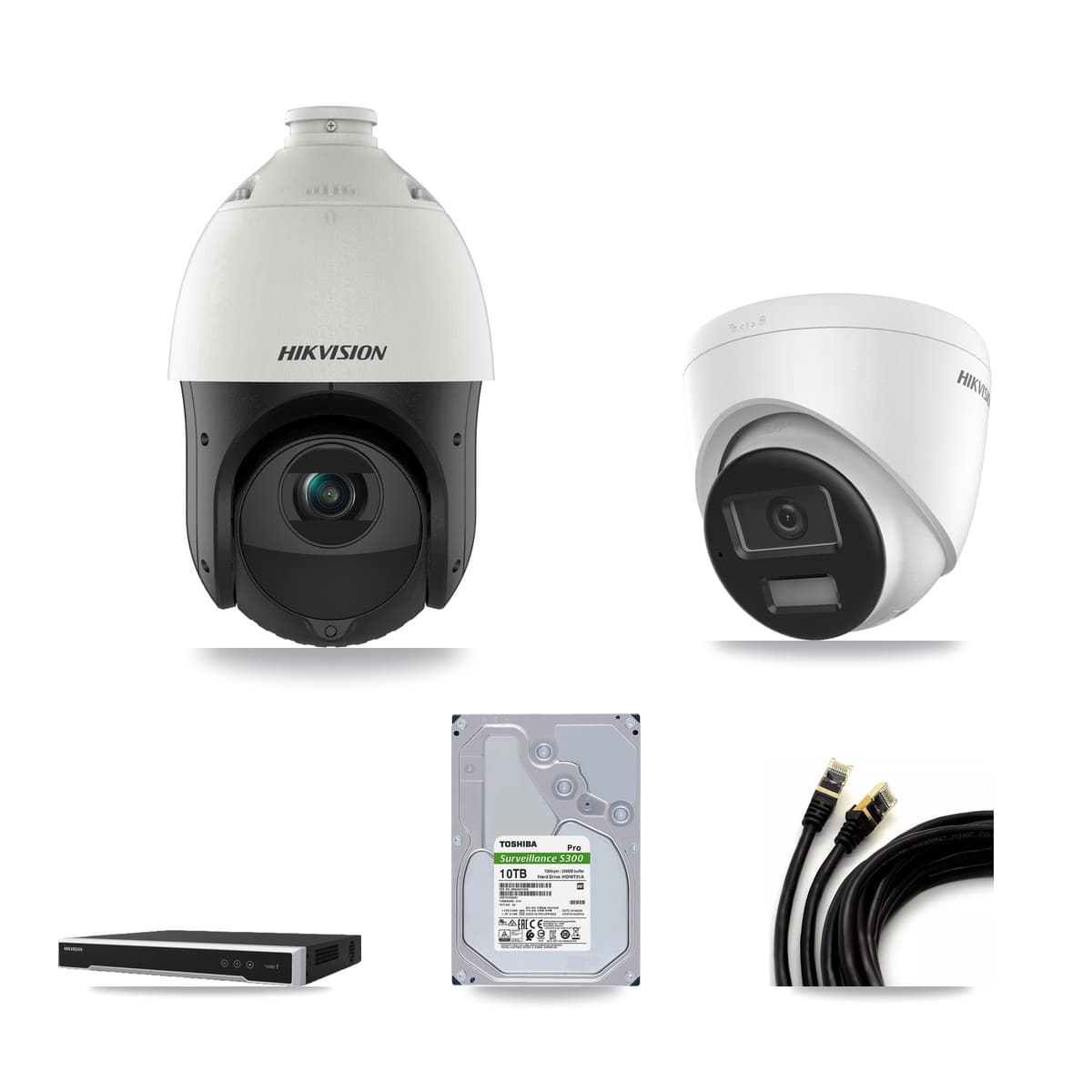 Hikvision 16-Channel 4MP – 4K CCTV Kit — 1 4K Turret + 11 4MP PTZ Cameras + 2× 10TB Recording - Image 1