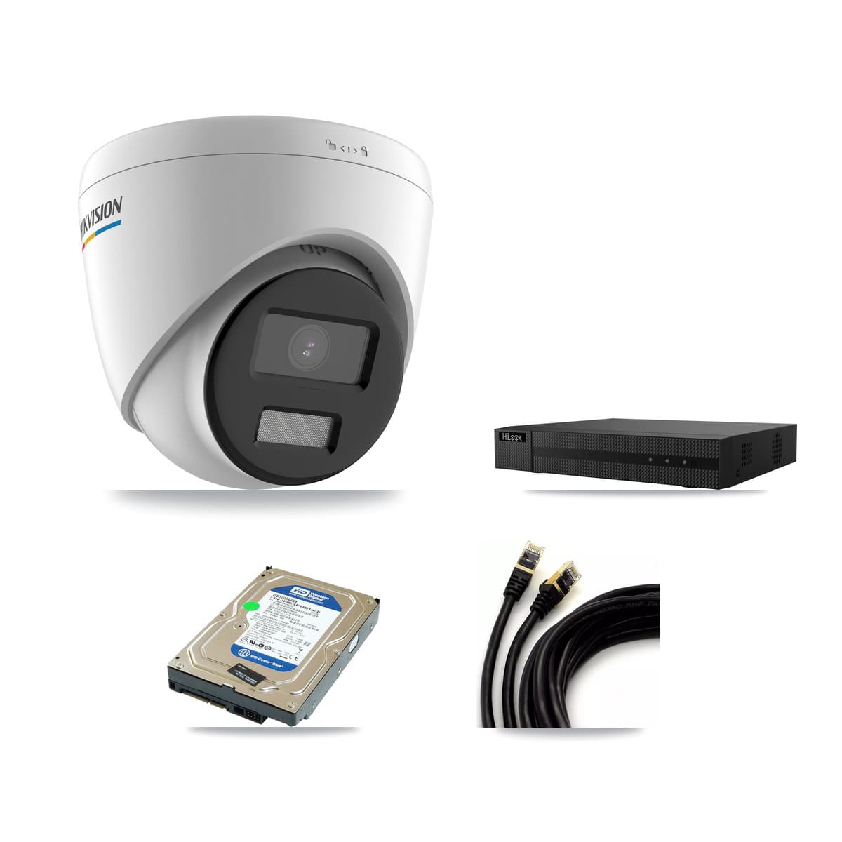 Hikvision & HiLook 8-Channel 2MP CCTV Kit — 1 Turret Camera + 500GB Recording (NVR-108MH-D Recorder)