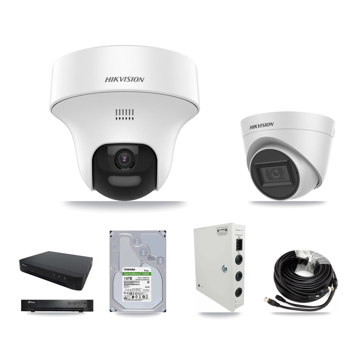 Hikvision & Prolux 16-Channel 5MP CCTV Kit — 9 DS-2CE70K0T + 1 DS-2CE78H0T Turret Cameras + 10TB Recording - Image 1