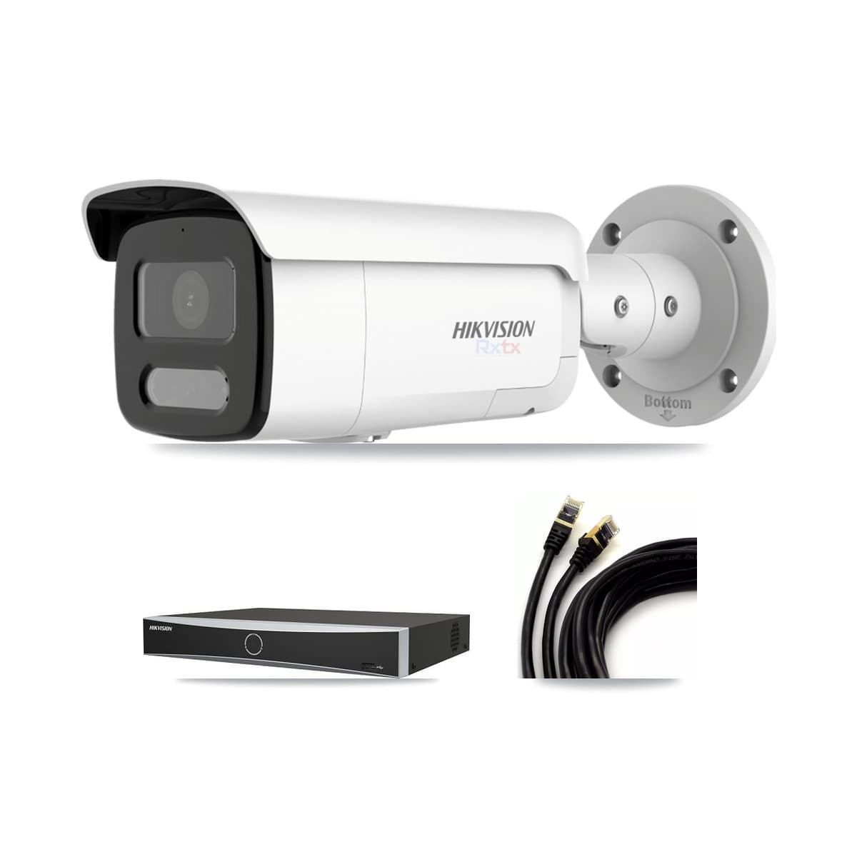 Hikvision 4-Channel 4K CCTV Kit — 4 White Bullet Cameras + 8TB Recording
