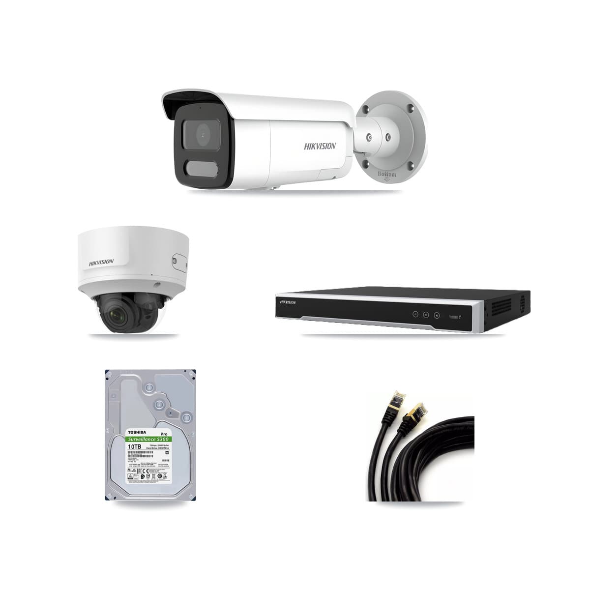 Hikvision 16-Channel 2MP – 4MP CCTV Kit — 1 2MP Dome + 13 4MP Bullet Cameras + 2× 10TB Recording - Image 1