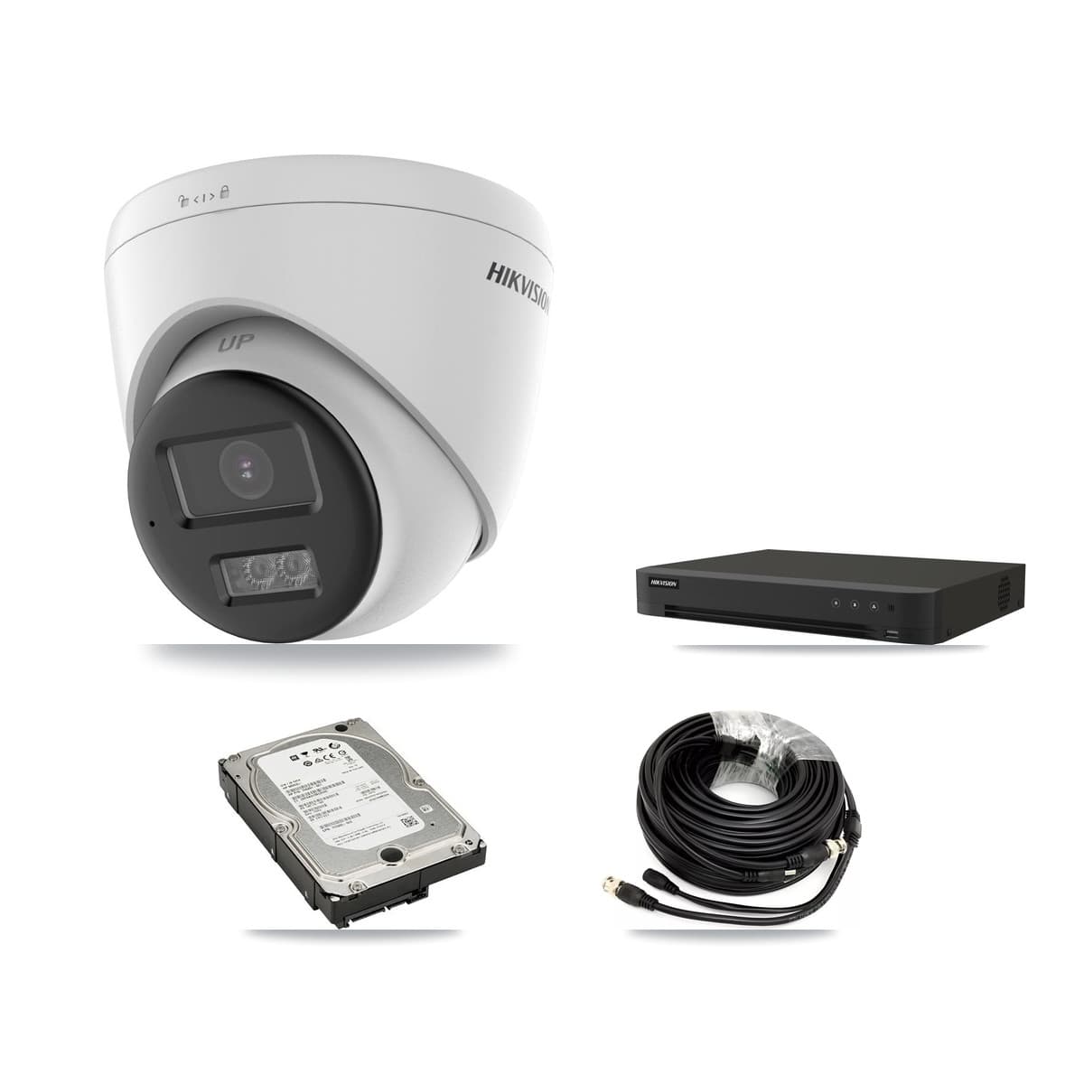 Hikvision 8-Channel 5MP CCTV Kit — 1 DS-2CE78K0T + 3 DS-2CE78K0T Turret Cameras + 5TB Recording - Image 1