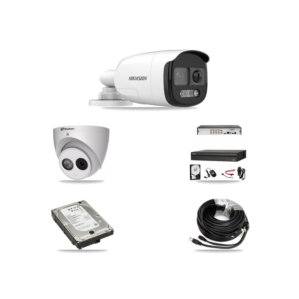 8-Channel 4MP – 5MP CCTV Kit — 3 DS-2CE12KF3T 5MP Bullet + 1 PXC-612C4W-A 4MP Turret Cameras + 5TB Recording (XVR-3108AD Recorder) - Image 1