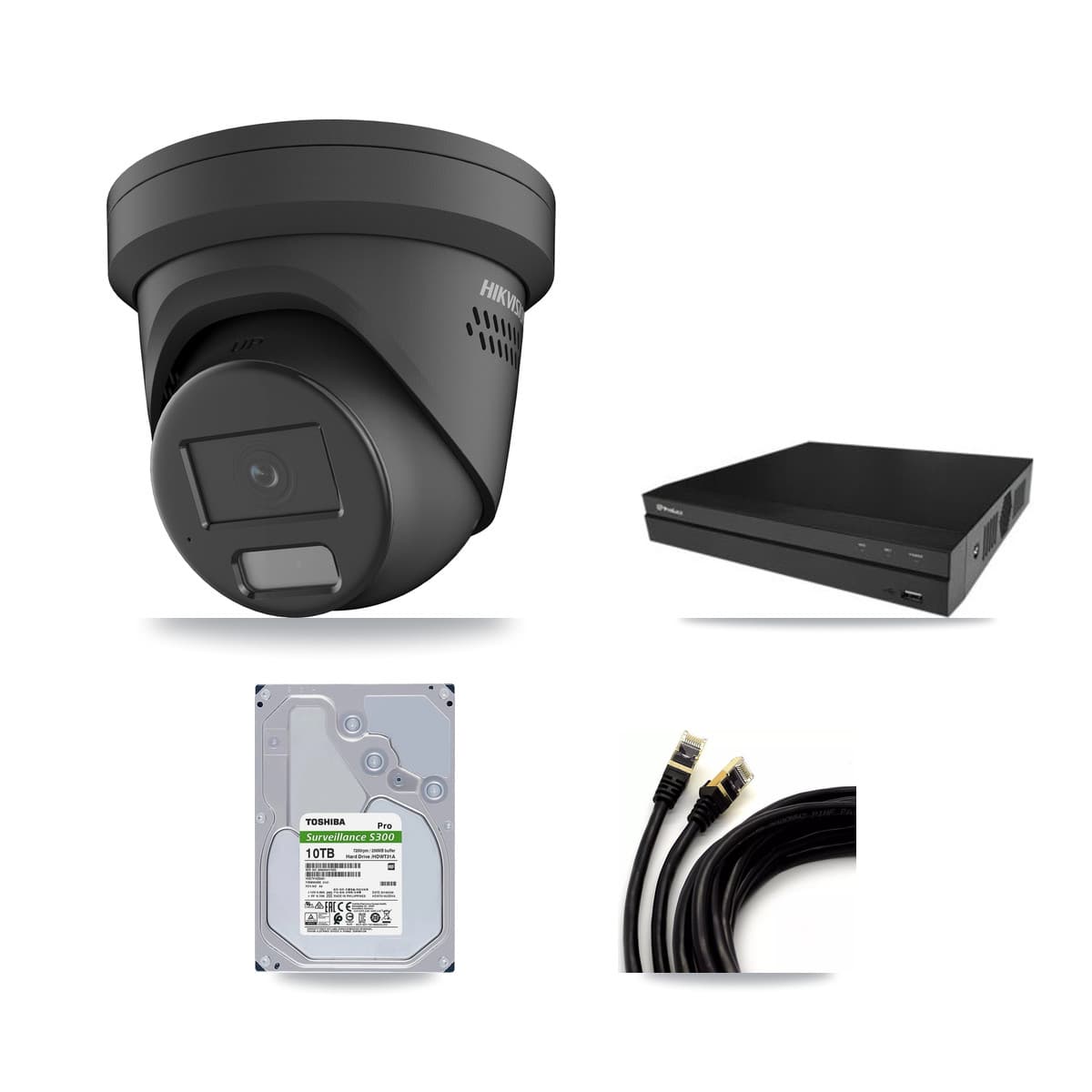 Hikvision & Prolux 16-Channel 4MP CCTV Kit — 7 Black Turret Cameras + 10TB Recording - Image 1