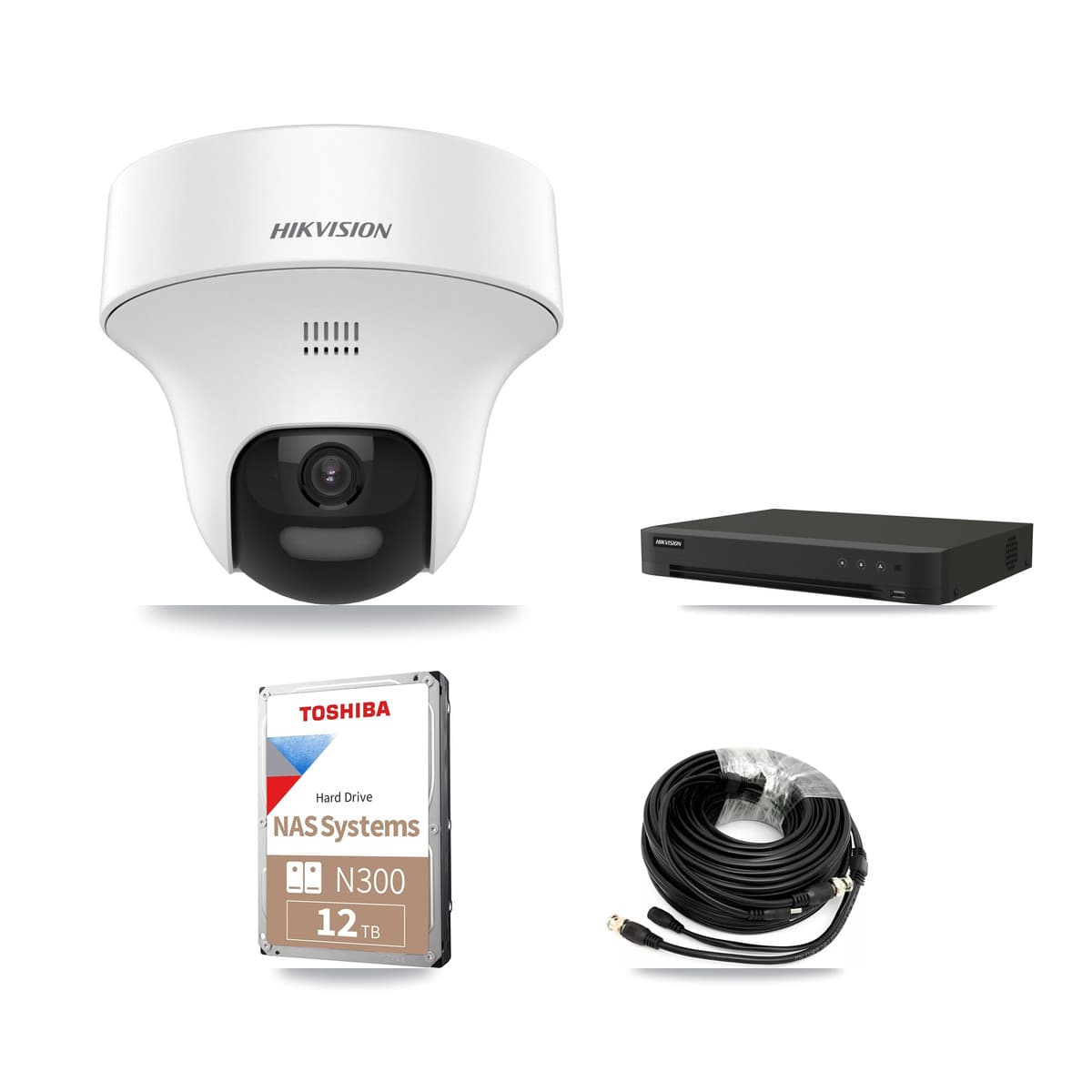 Hikvision 8-Channel 5MP CCTV Kit — 8 DS-2CE70K0T Turret Cameras + 12TB Recording