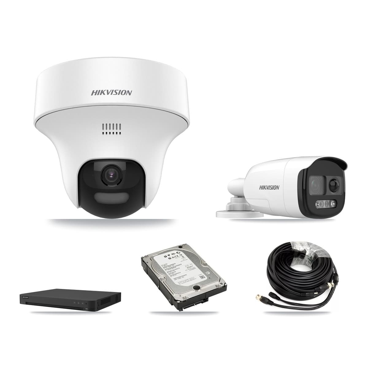 Hikvision 16-Channel 5MP CCTV Kit — 1 DS-2CE12KF3T Bullet + 3 DS-2CE70K0T Turret Cameras + 5TB Recording - Image 1