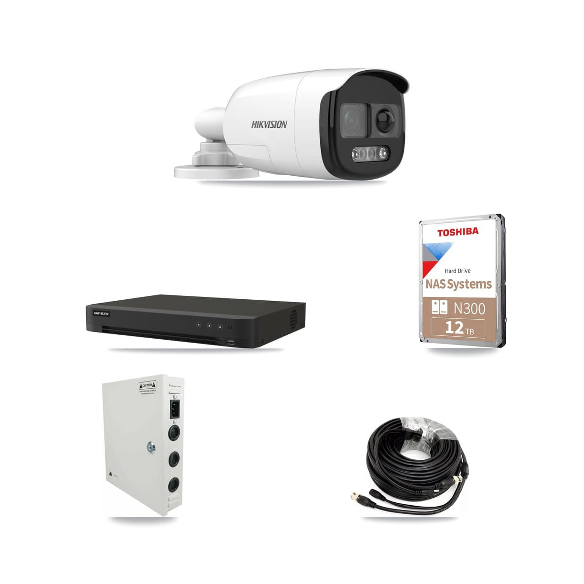 Hikvision 16-Channel 5MP CCTV Kit — 16 DS-2CE12KF3T Bullet Cameras + 12TB Recording