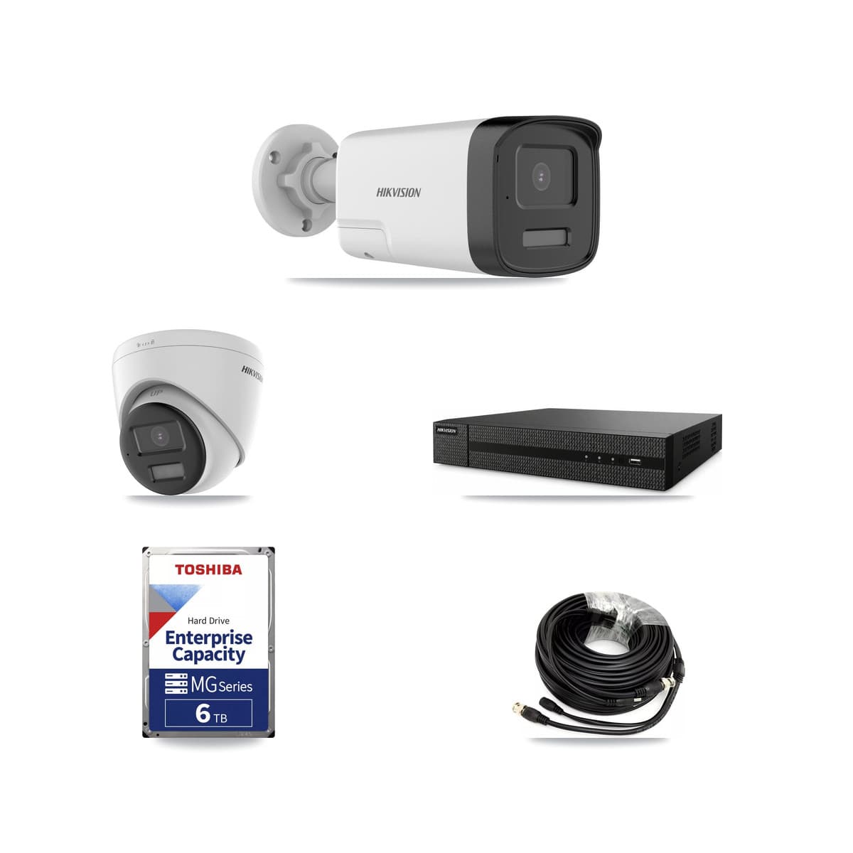 Hikvision 8-Channel 5MP – 4K CCTV Kit — 4 DS-2CE17K0T 5MP Bullet + 1 DS-2CE78U0T 4K Turret Cameras + 6TB Recording - Image 1