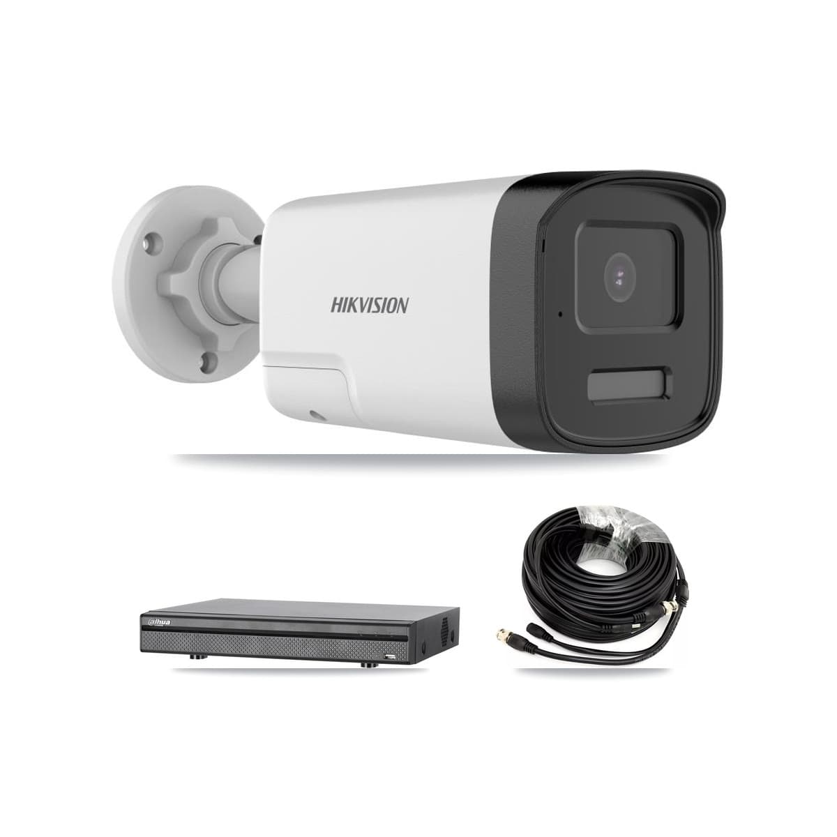 Hikvision & Dahua 8-Channel 5MP CCTV Kit — 2 DS-2CE17K0T Bullet Cameras + 3TB Recording (DH-XVR5108H Recorder) - Image 1