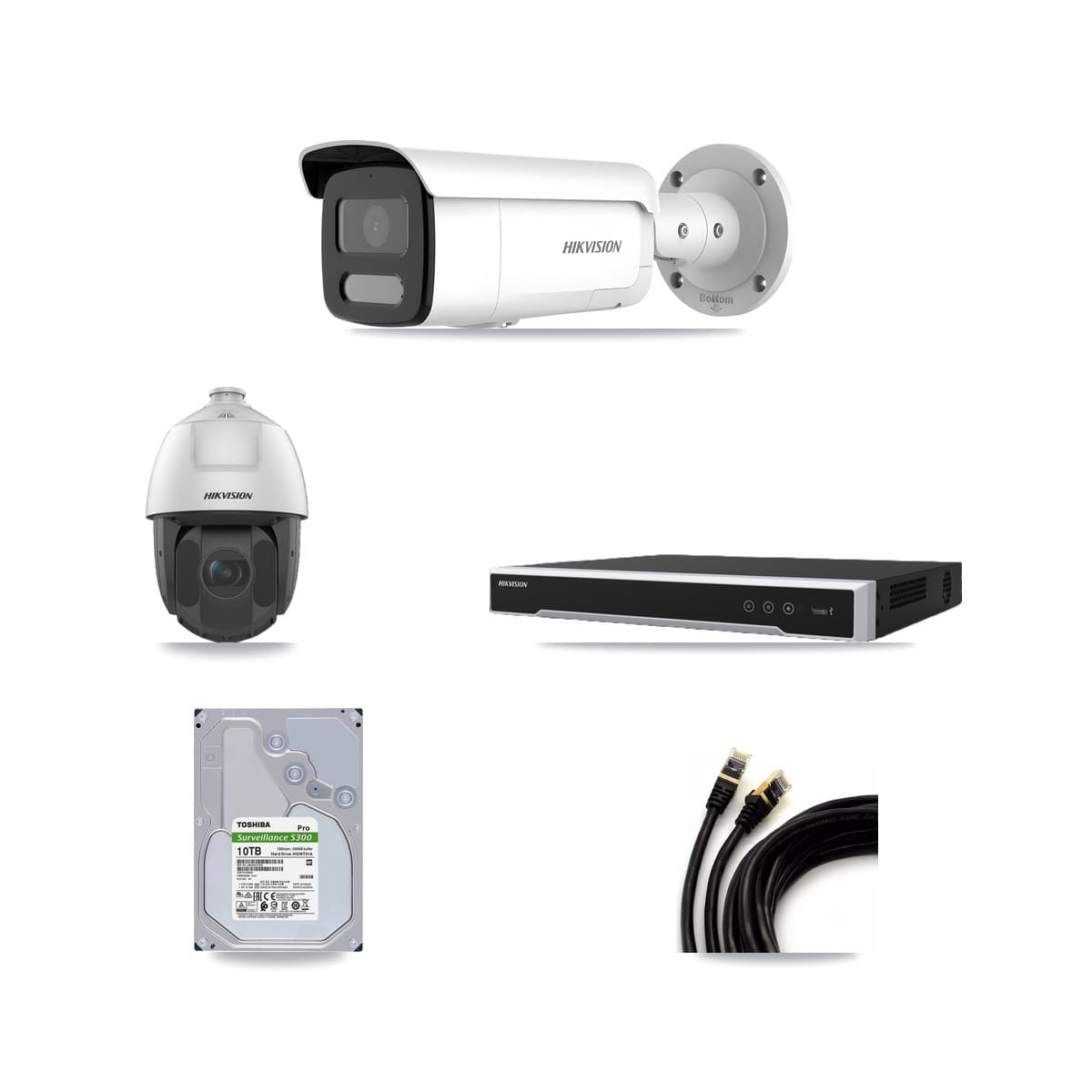 Hikvision 16-Channel 2MP – 4MP CCTV Kit — 11 4MP Bullet + 5 2MP PTZ Cameras + 2× 10TB Recording - Image 1