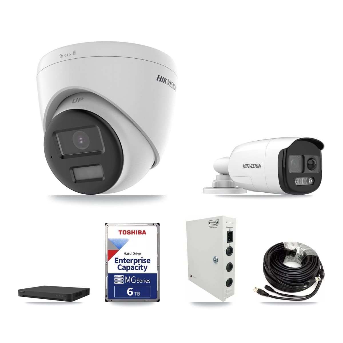 Hikvision 32-Channel 5MP CCTV Kit — 1 DS-2CE12KF3T Bullet + 16 DS-2CE78K0T Turret Cameras + 6TB Recording